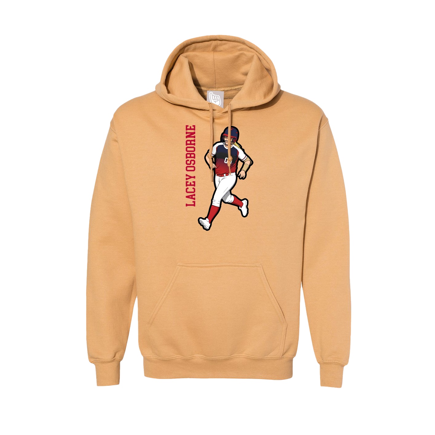 Hoodie — Name Vertical in Vegas Gold
