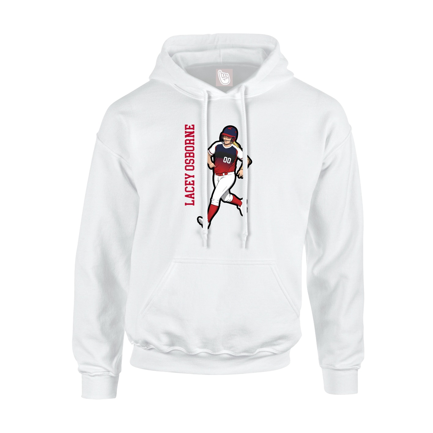 Hoodie — Name Vertical in White