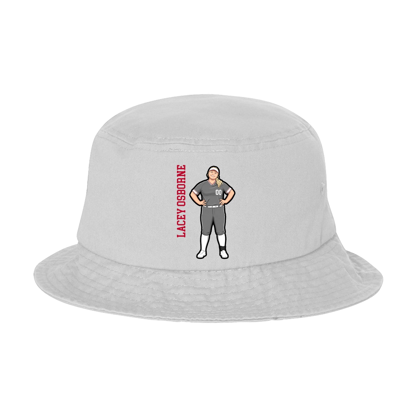 Bucket Cap — Name Vertical in White