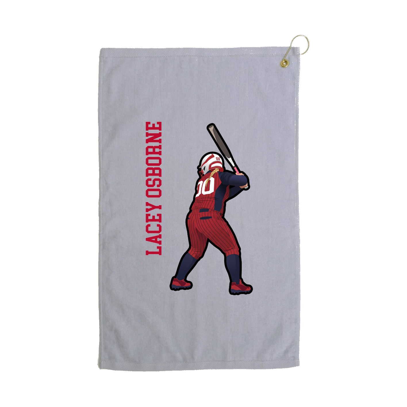 Golf Towel — Name Vertical in Grey