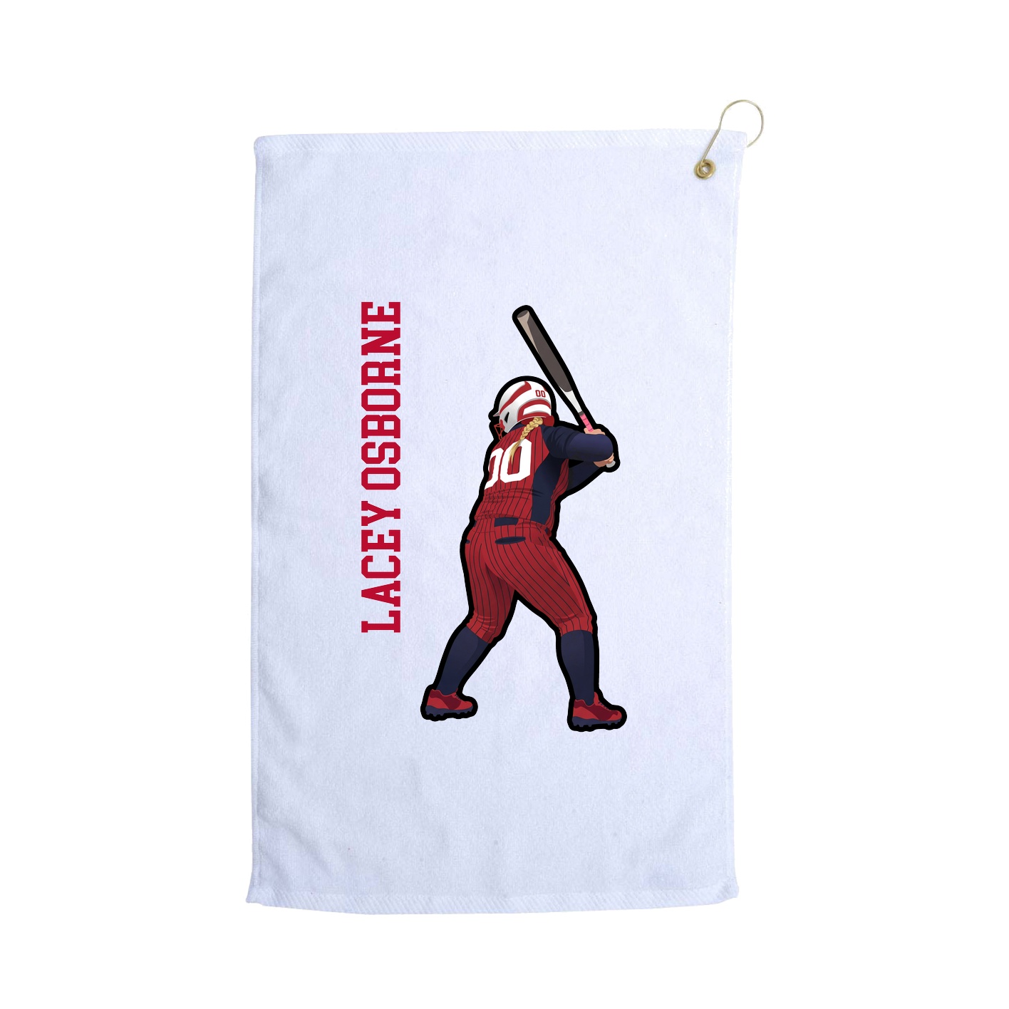 Golf Towel — Name Vertical in White