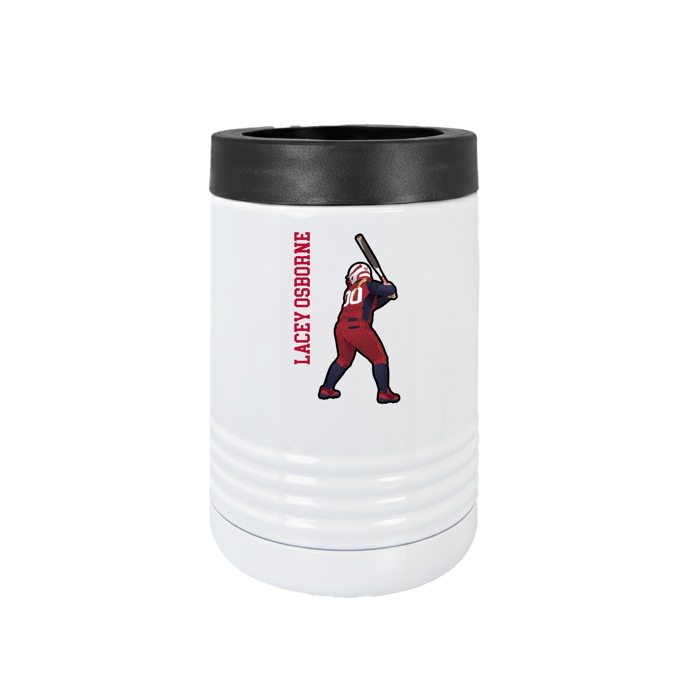 Beverage Holder — Name Vertical in White