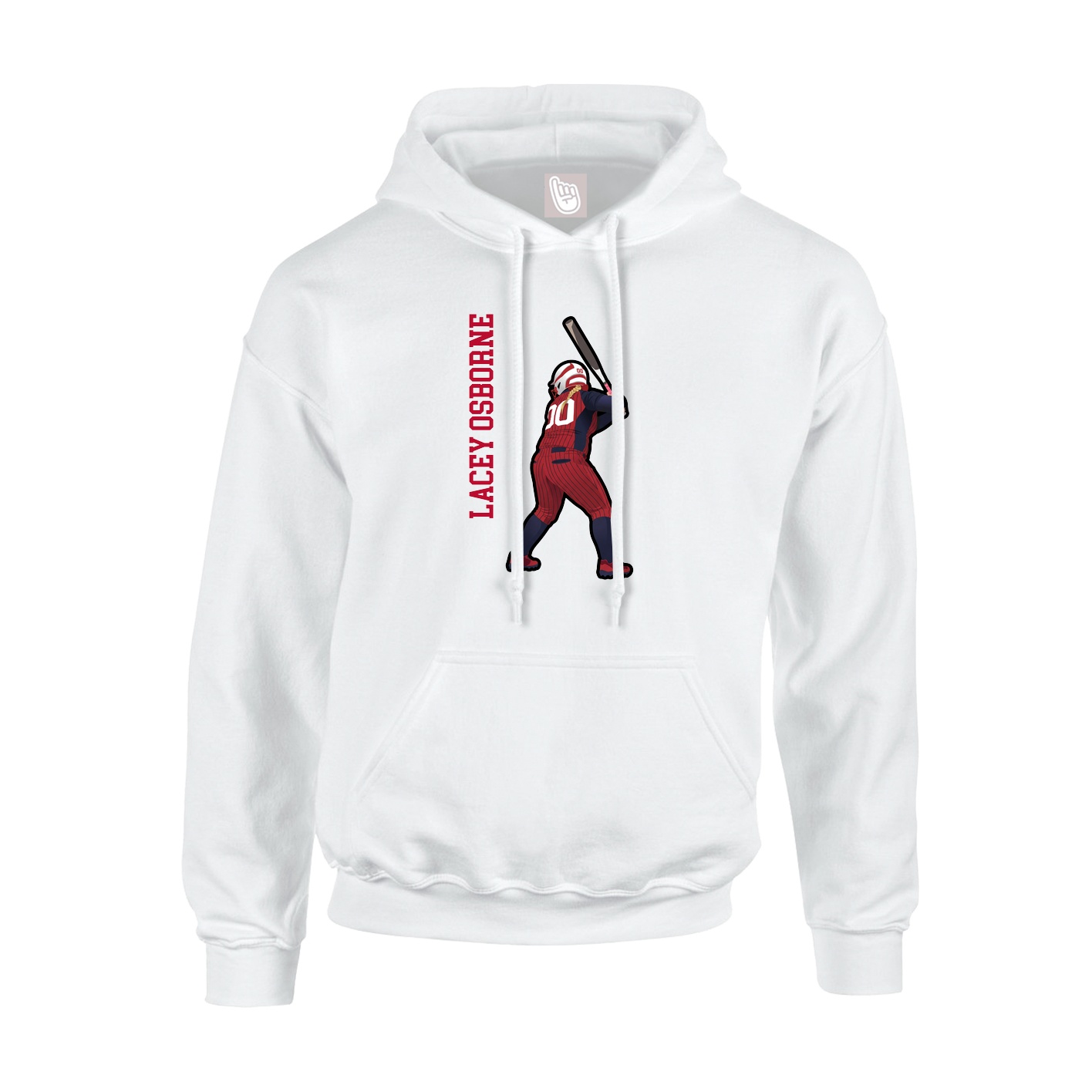 Youth Hoodie — Name Vertical in White