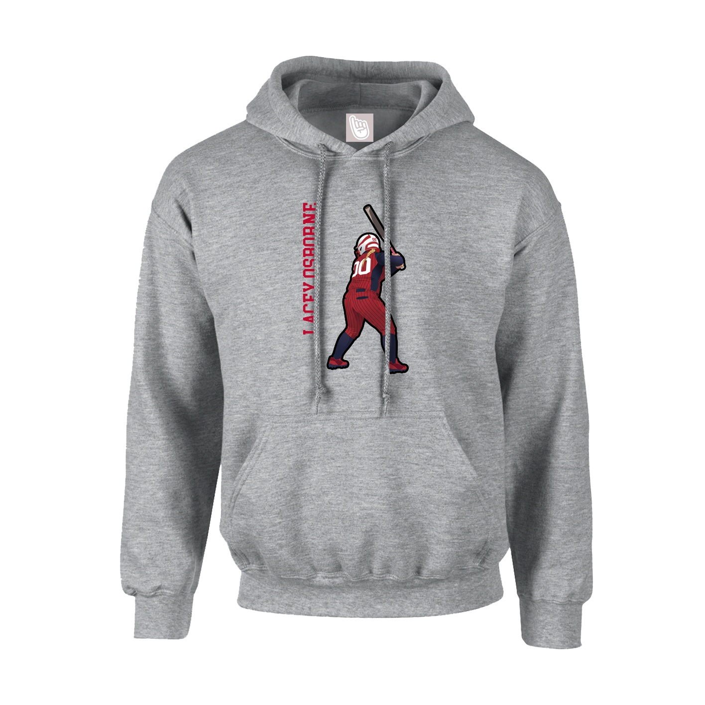 Youth Hoodie — Name Vertical in Grey