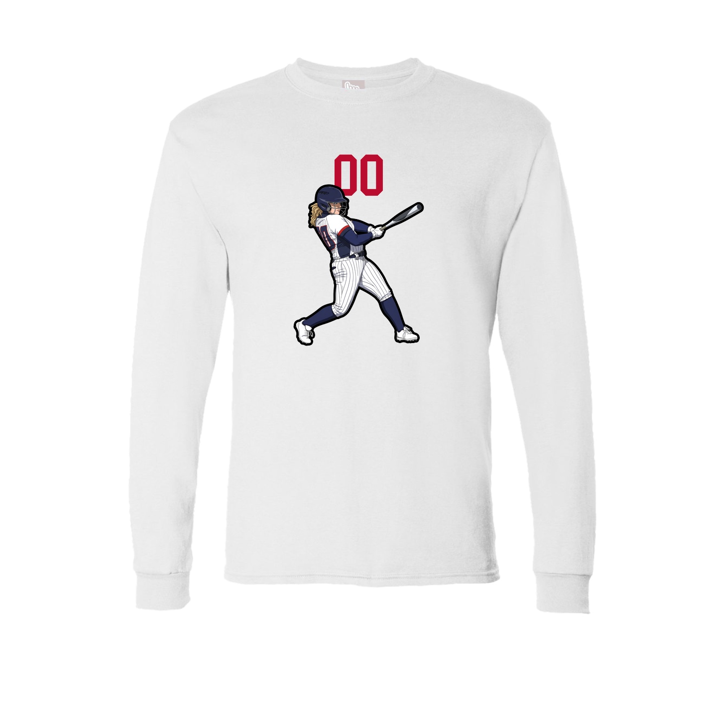 Long Sleeve Tee — Number Top in White