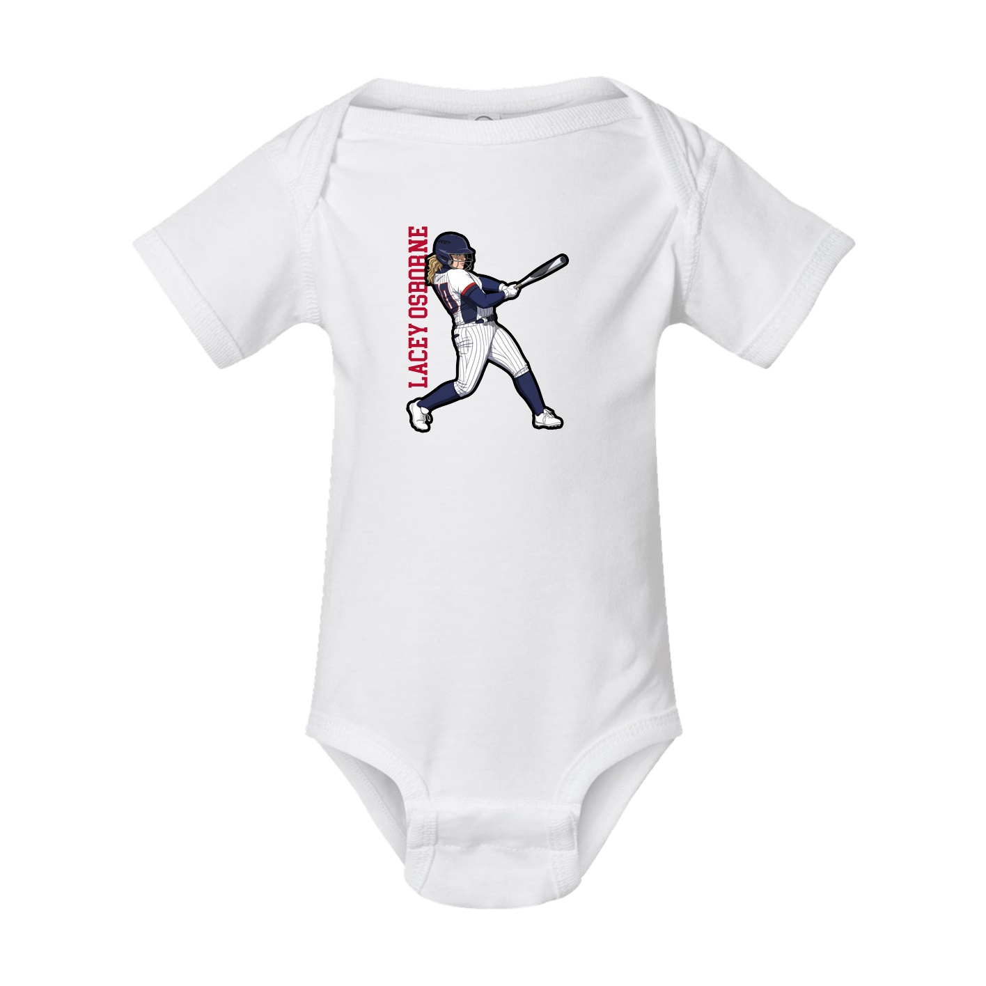 Baby Onesie — Name Vertical in White