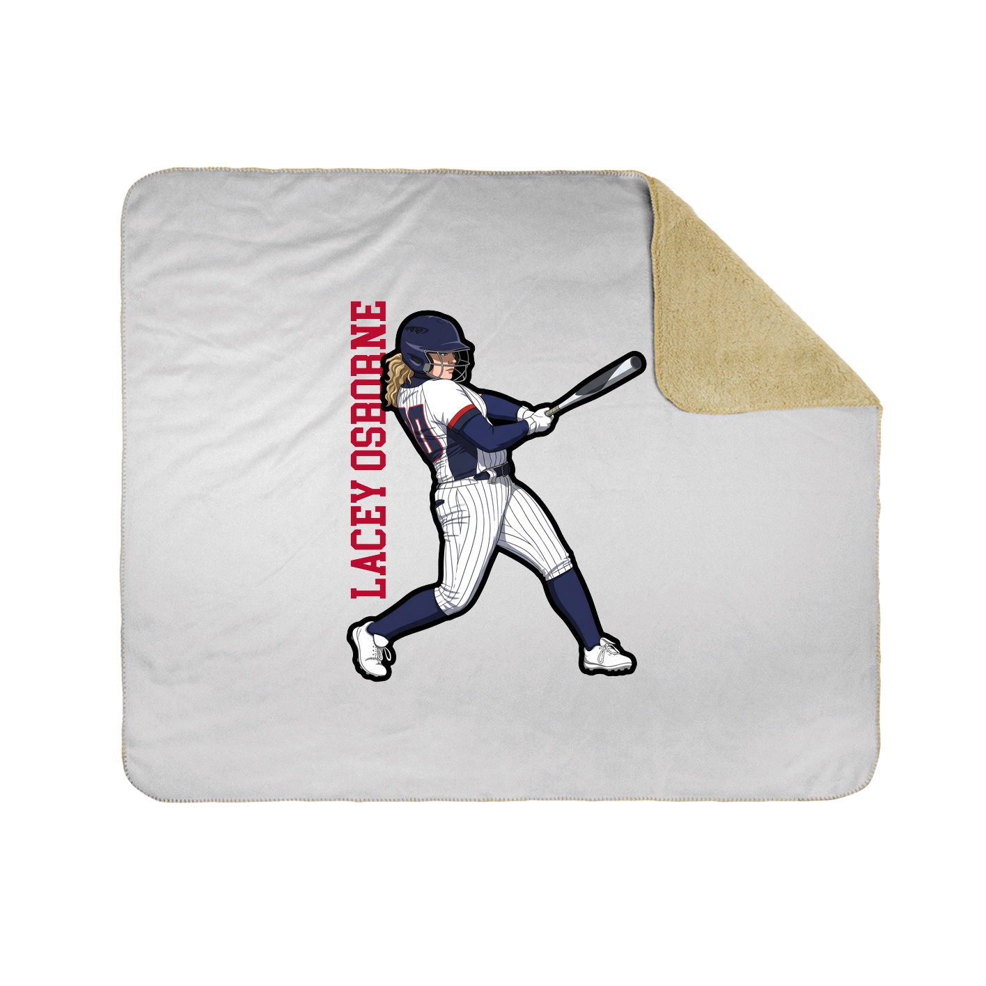 Throw Blanket — Name Vertical in White