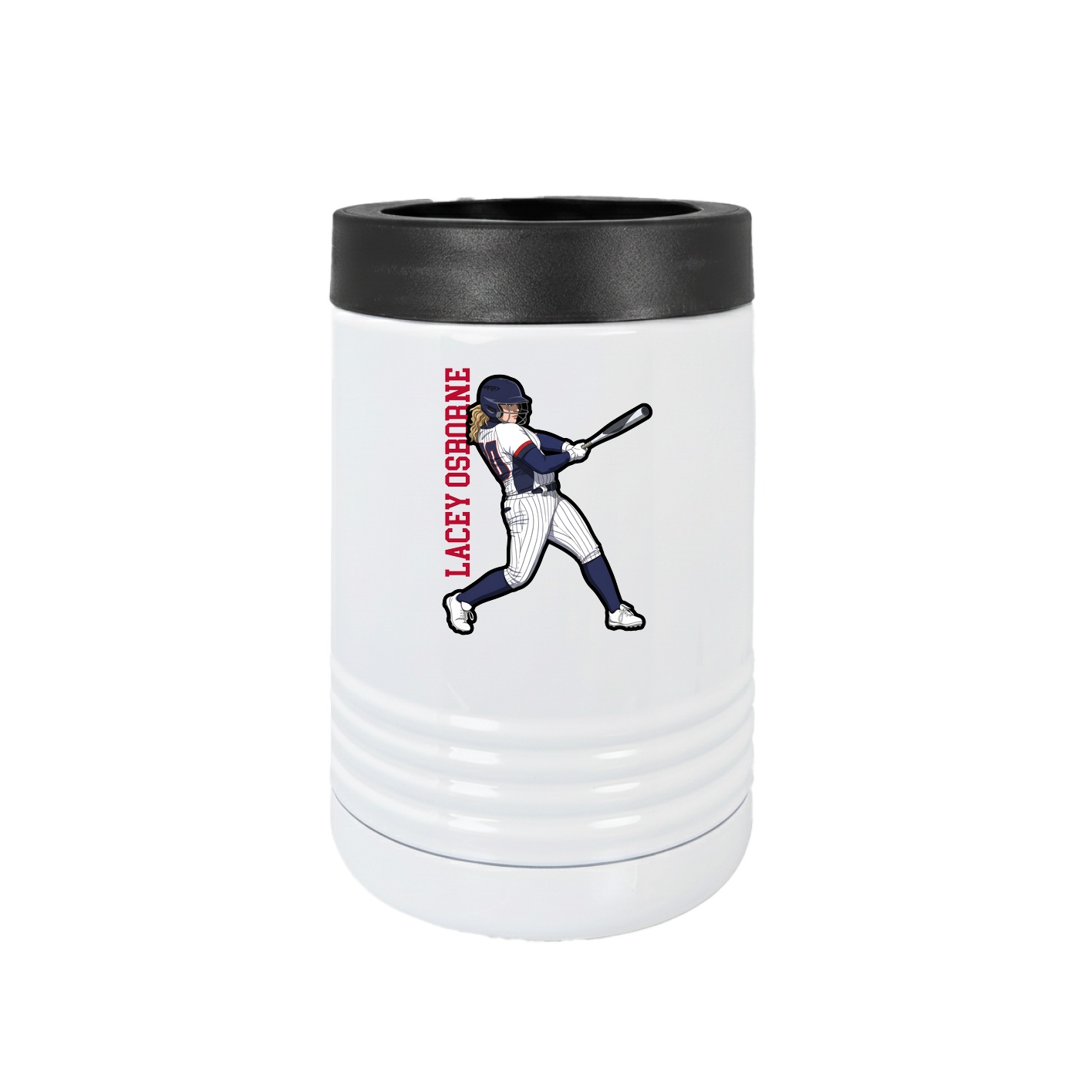 Beverage Holder — Name Vertical in White