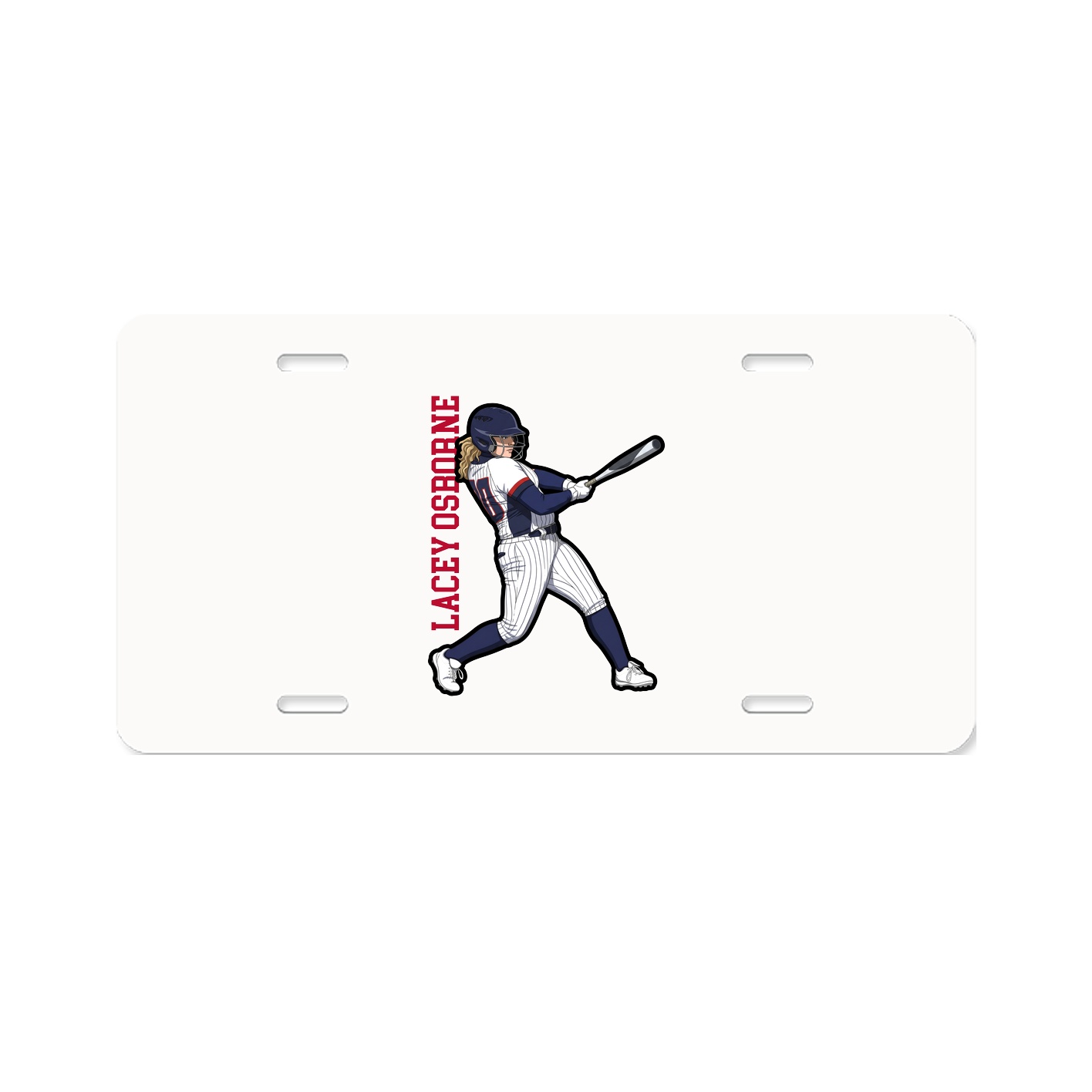 License Plate — Name Vertical in Classic