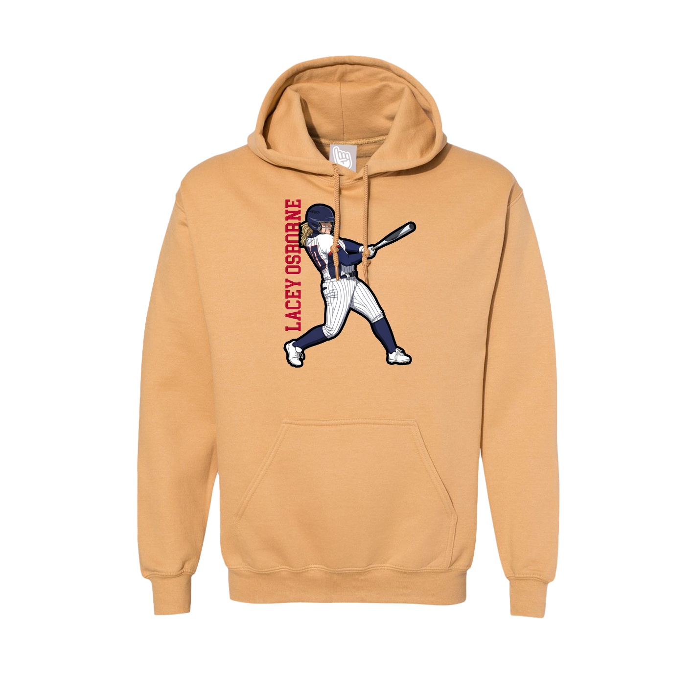 Hoodie — Name Vertical in Vegas Gold