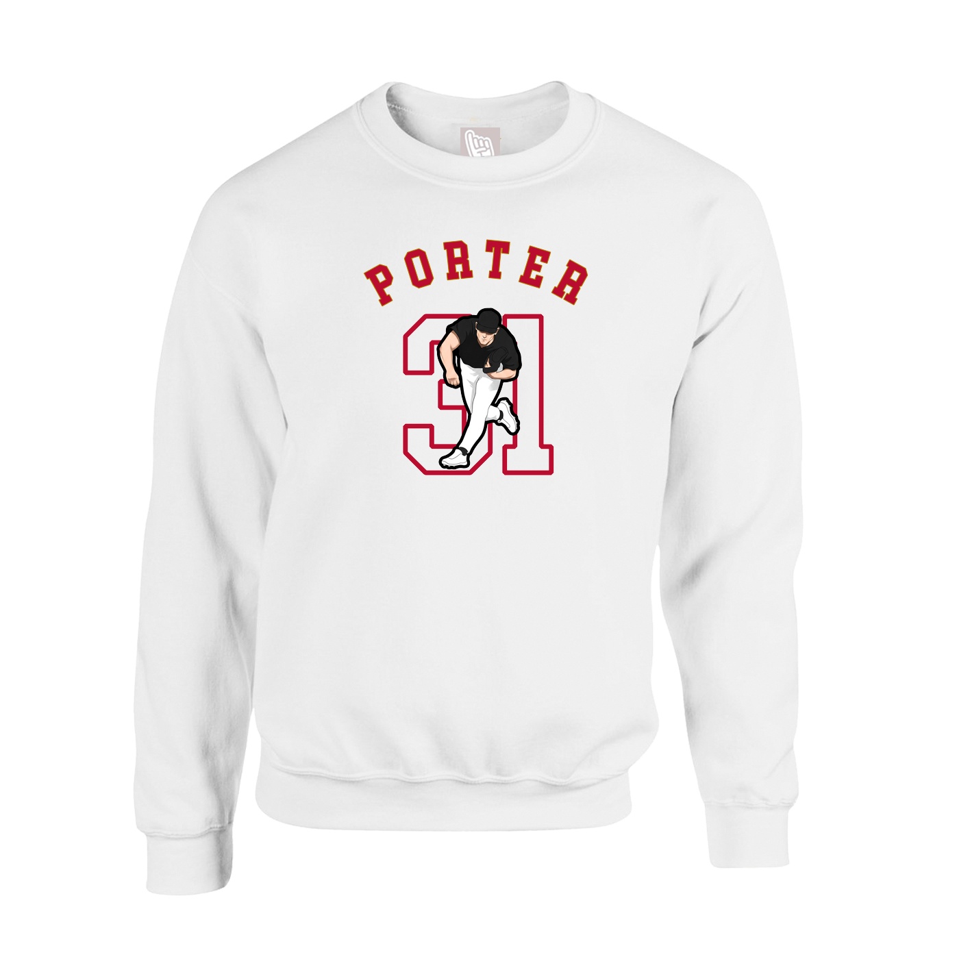 Fleece Crew — Shirsey Arch in White