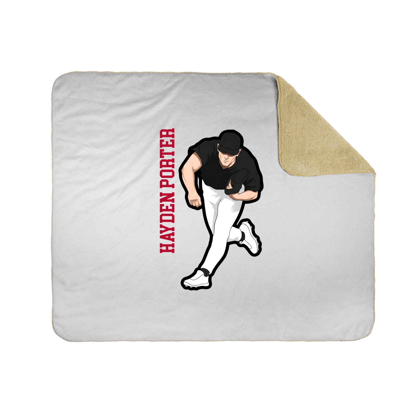 Throw Blanket — Name Vertical in White