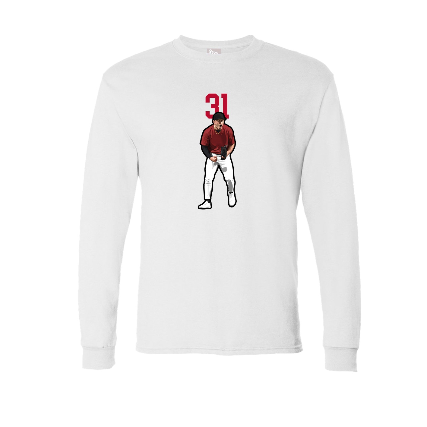 Long Sleeve Tee — Number Top in White