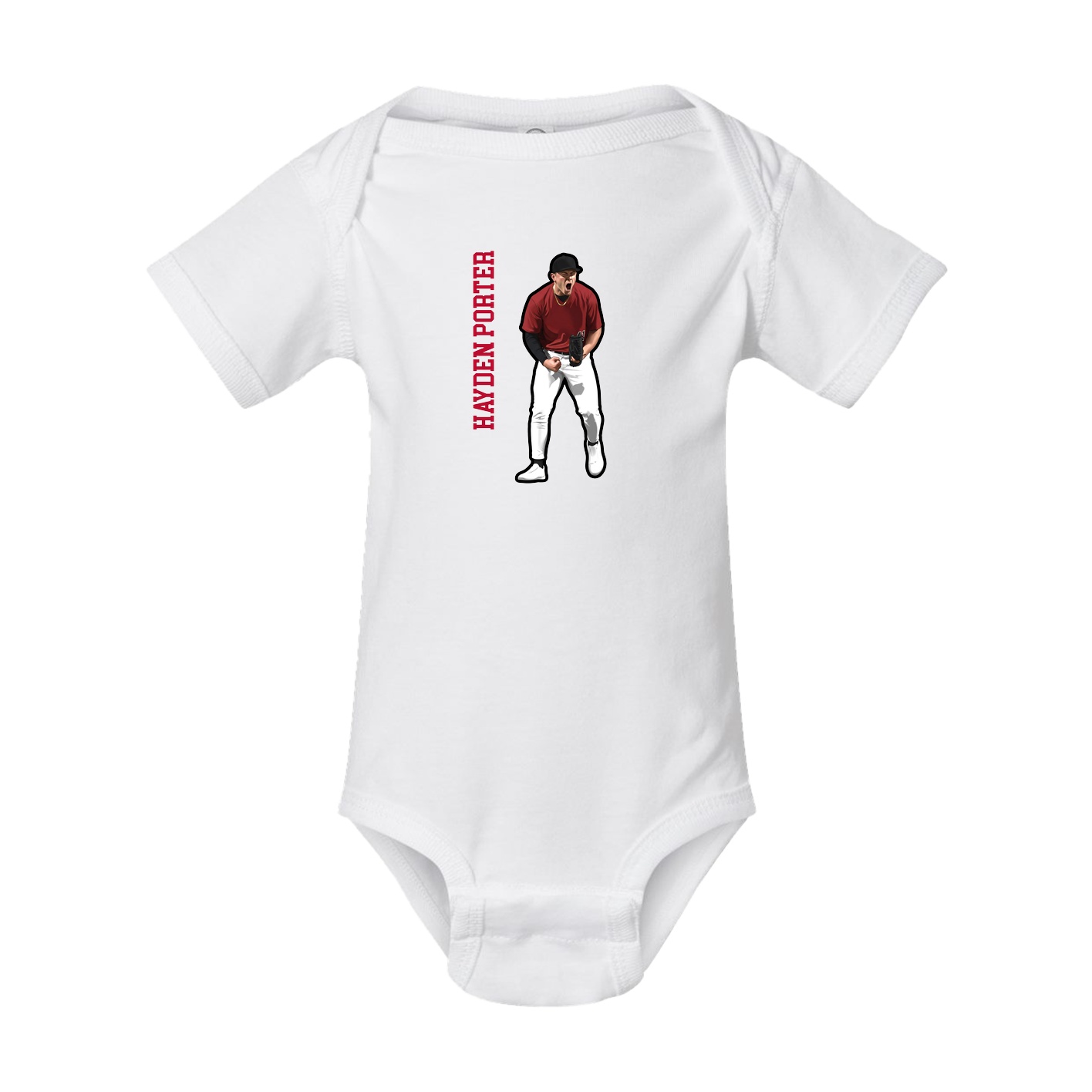 Baby Onesie — Name Vertical in White