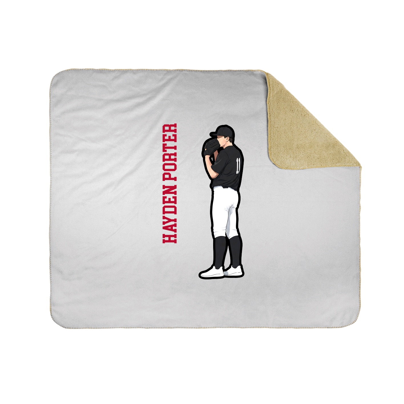 Throw Blanket — Name Vertical in White