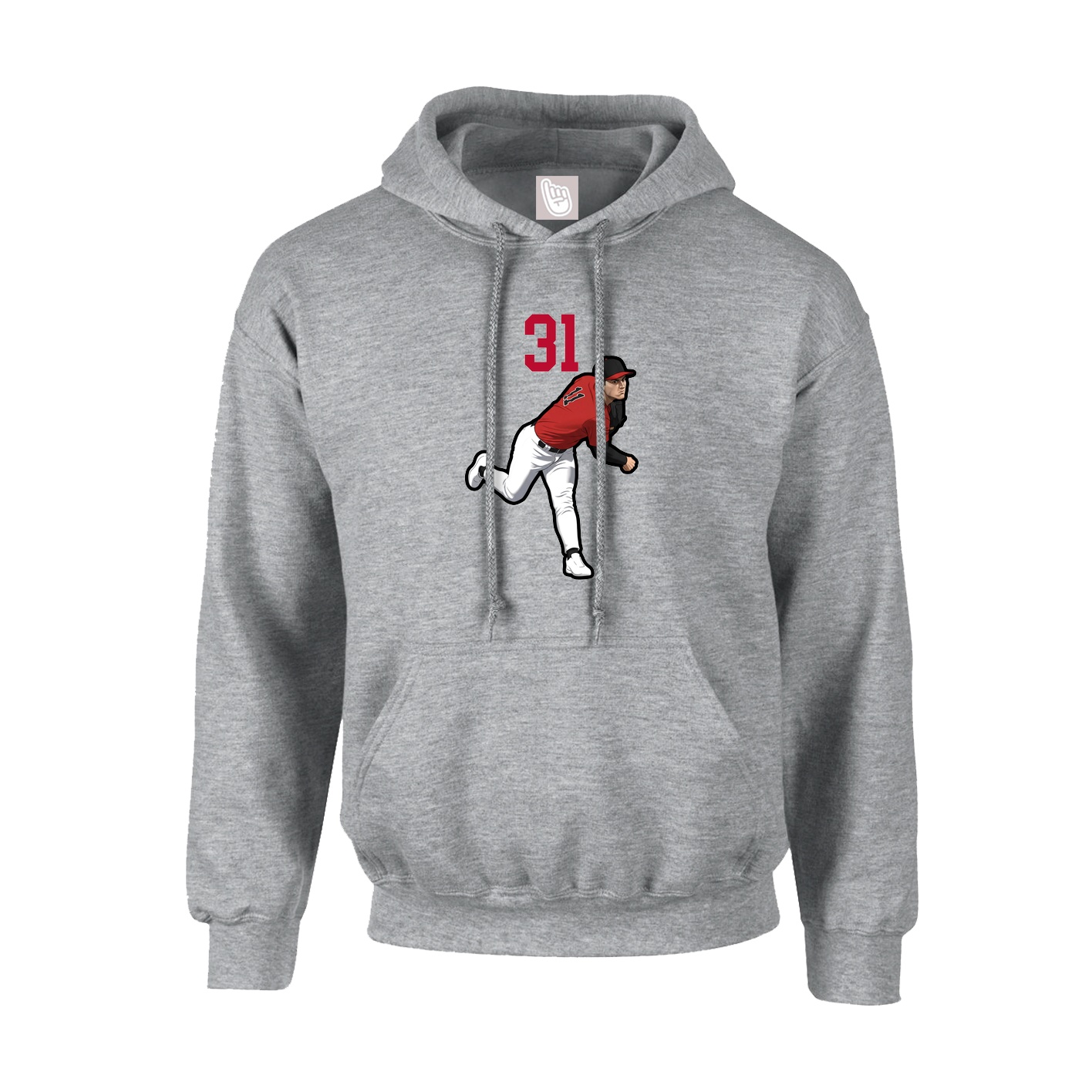 Youth Hoodie — Number Top in Grey