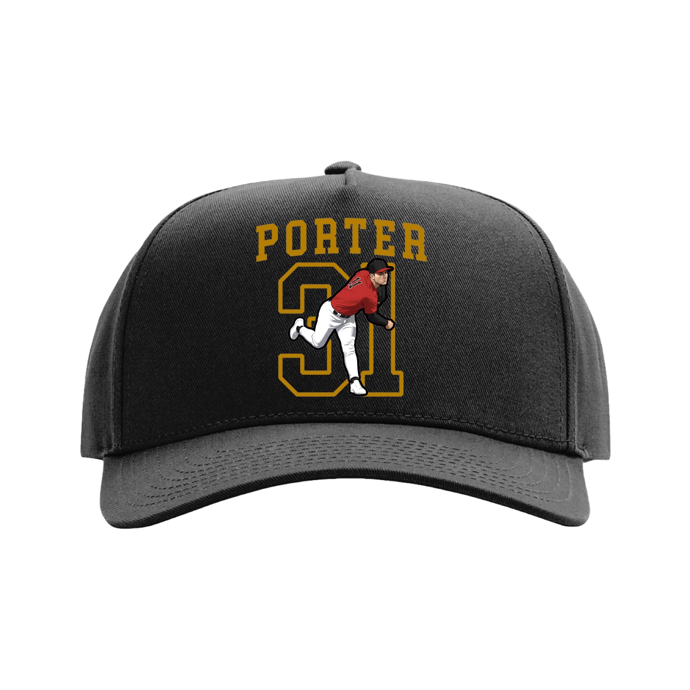 Full Fabric Five-Panel Champ Cap — Shirsey in Black