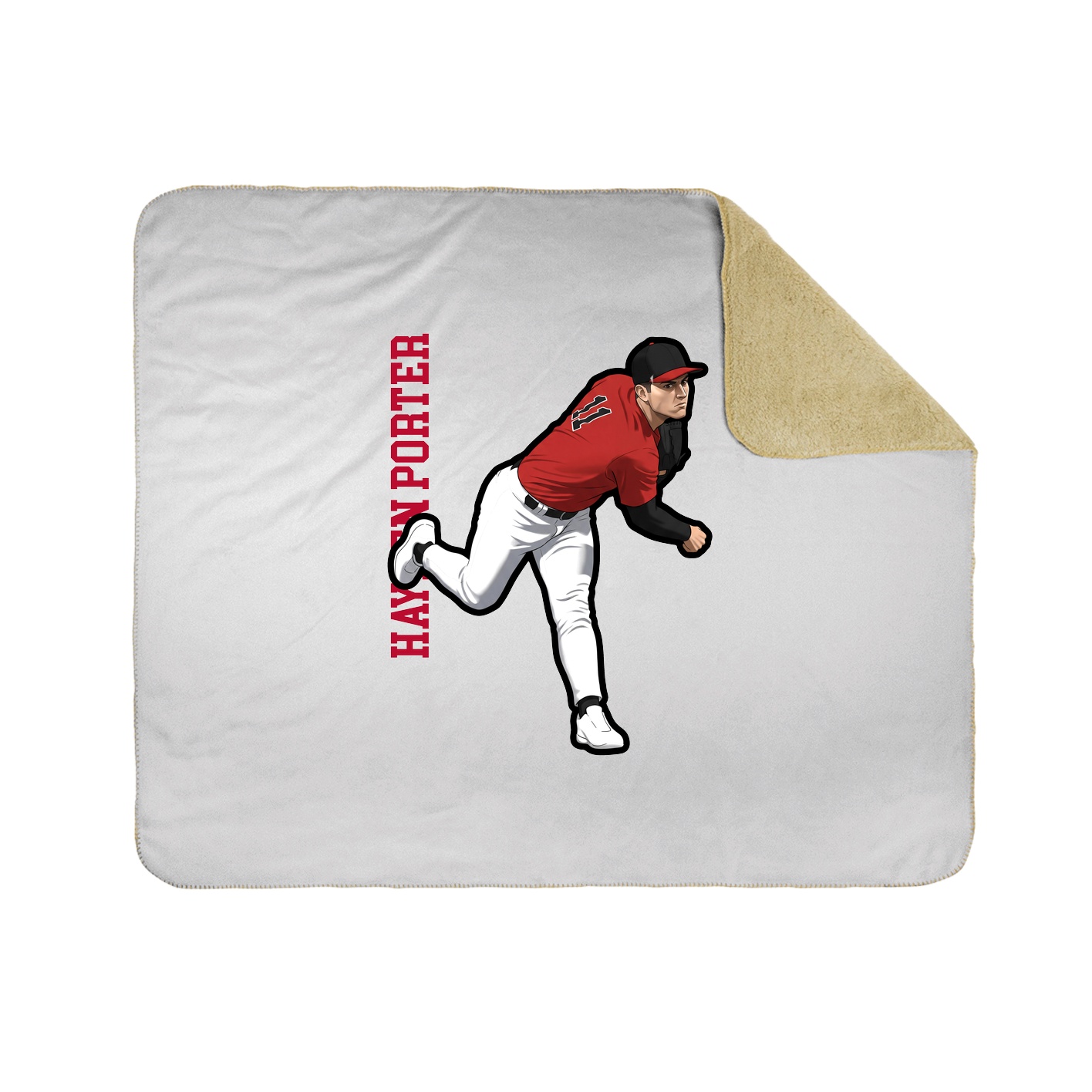 Throw Blanket — Name Vertical in White