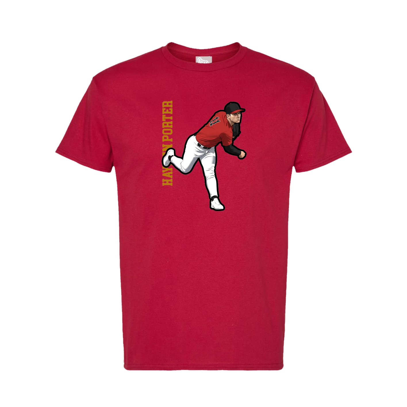 Tee — Name Vertical in Crimson