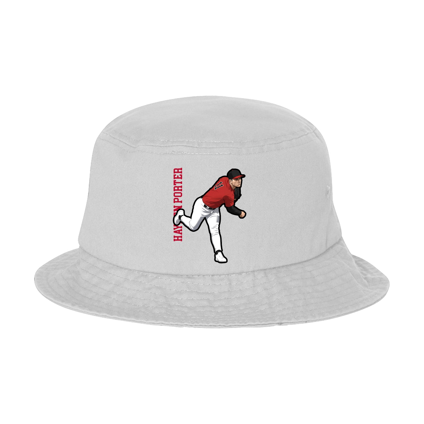Bucket Cap — Name Vertical in White