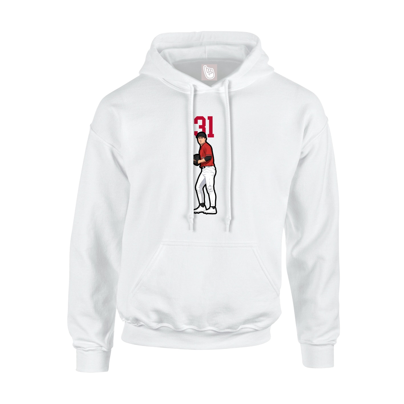 Youth Hoodie — Number Top in White