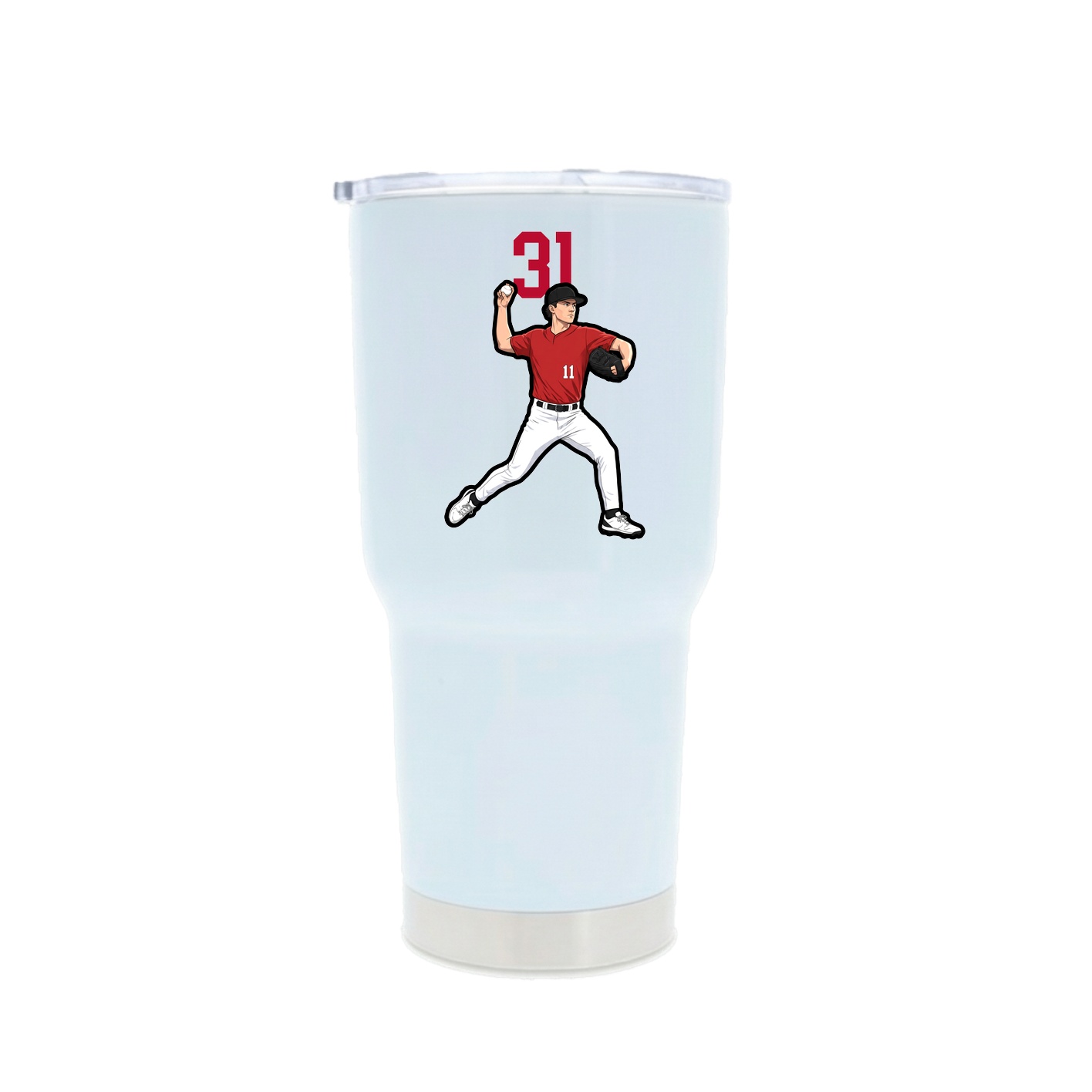 30oz Stainless Steel Tumbler — Number Top in White