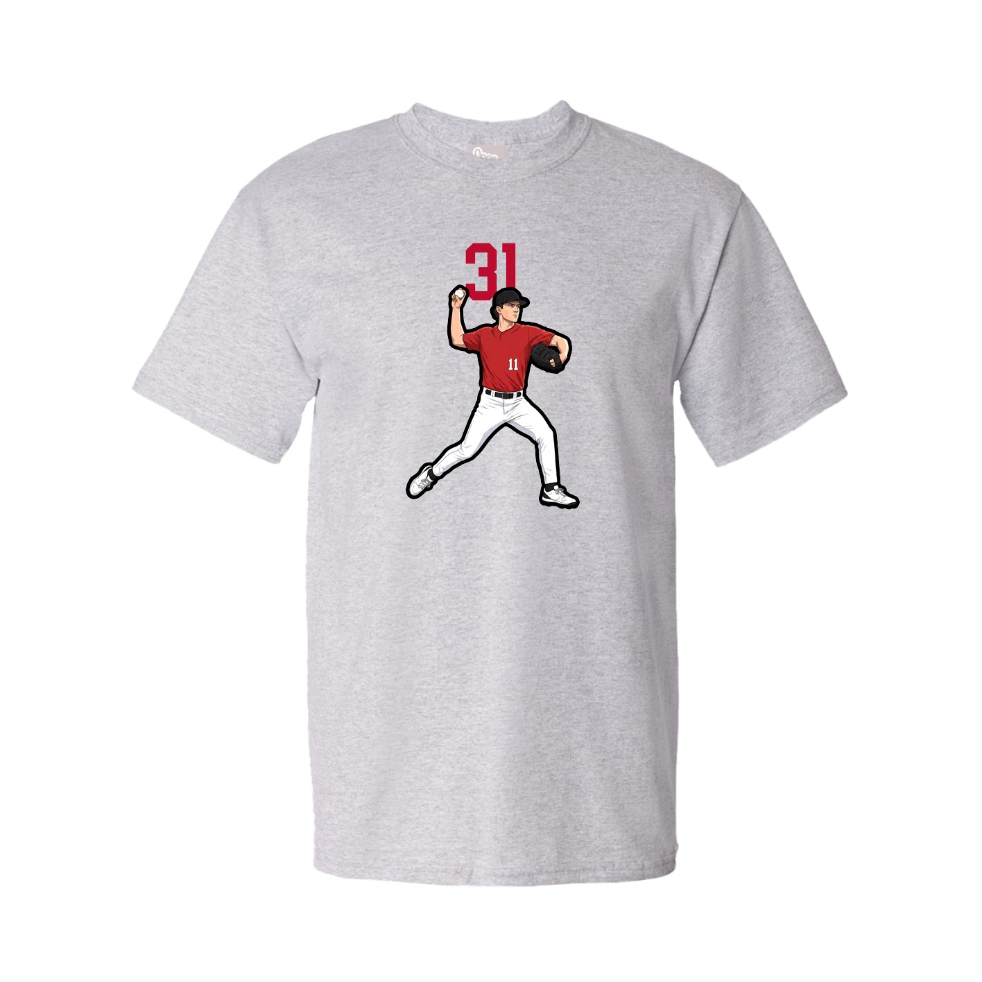 Youth Tee — Number Top in Grey