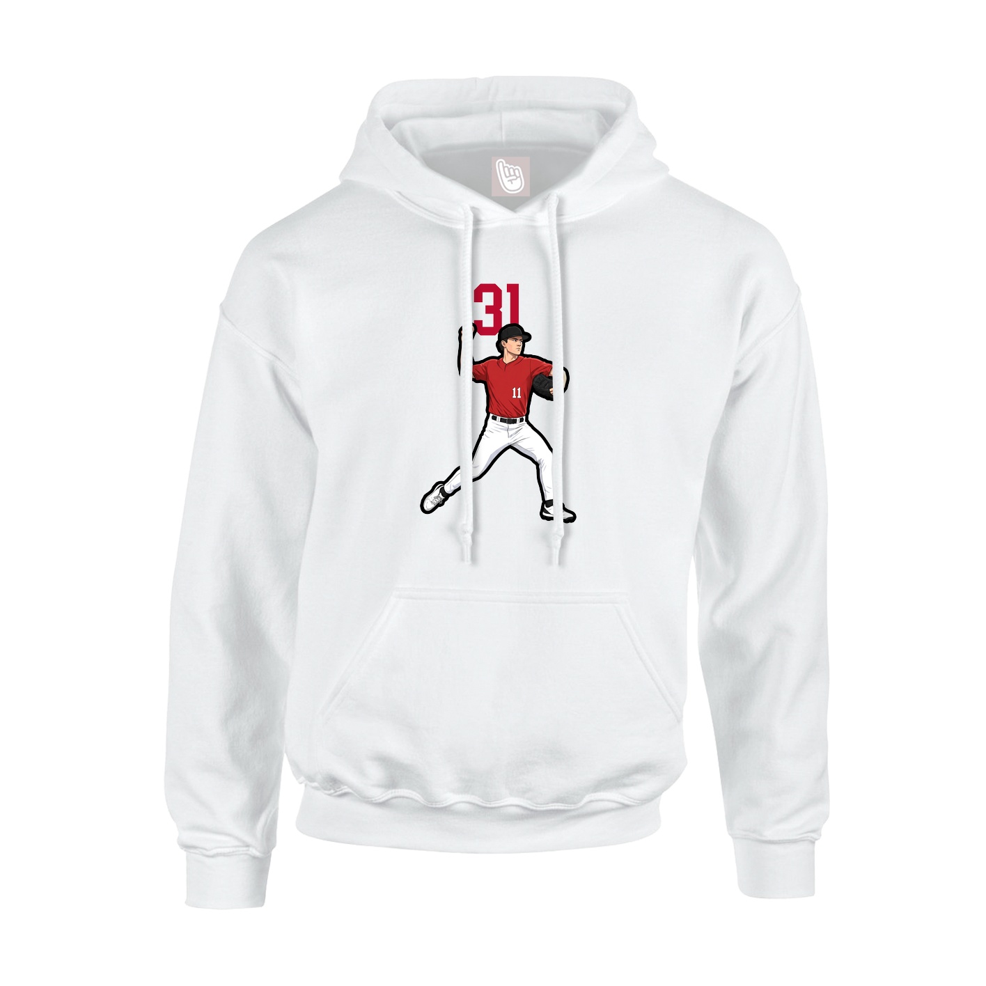 Hoodie — Number Top in White