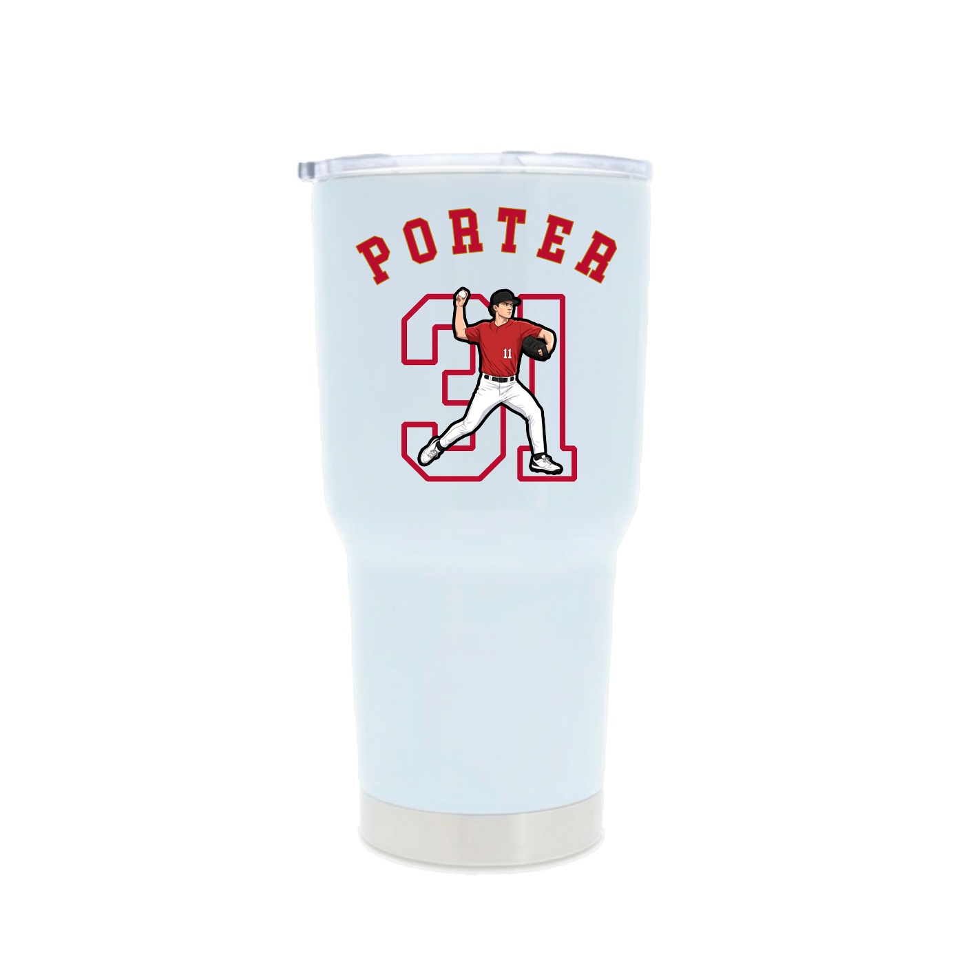 30oz Stainless Steel Tumbler — Shirsey Arch in White