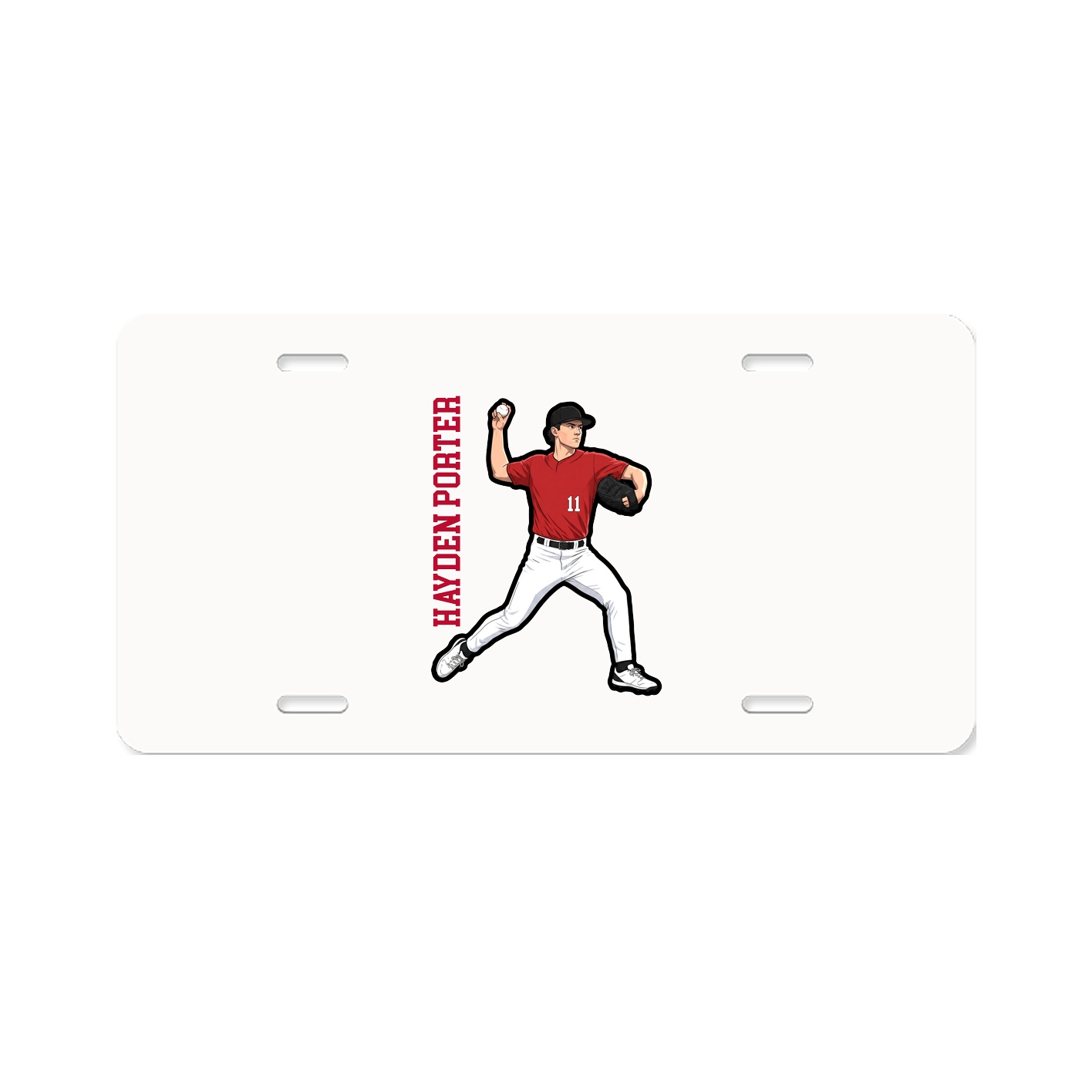 License Plate — Name Vertical in Classic