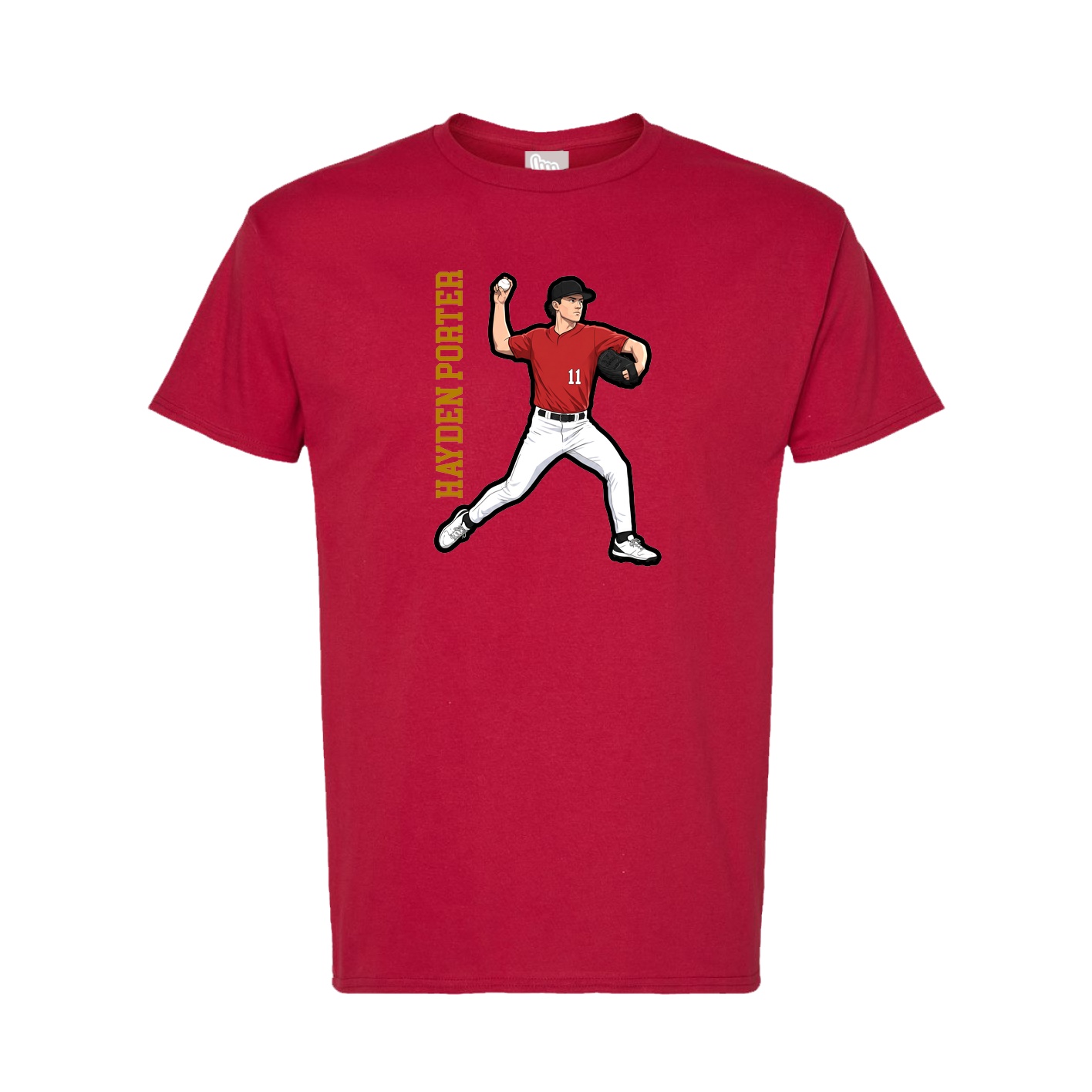 Tee — Name Vertical in Crimson