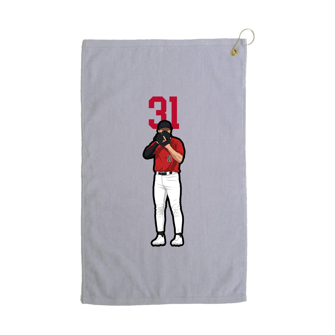 Golf Towel — Number Top in Grey