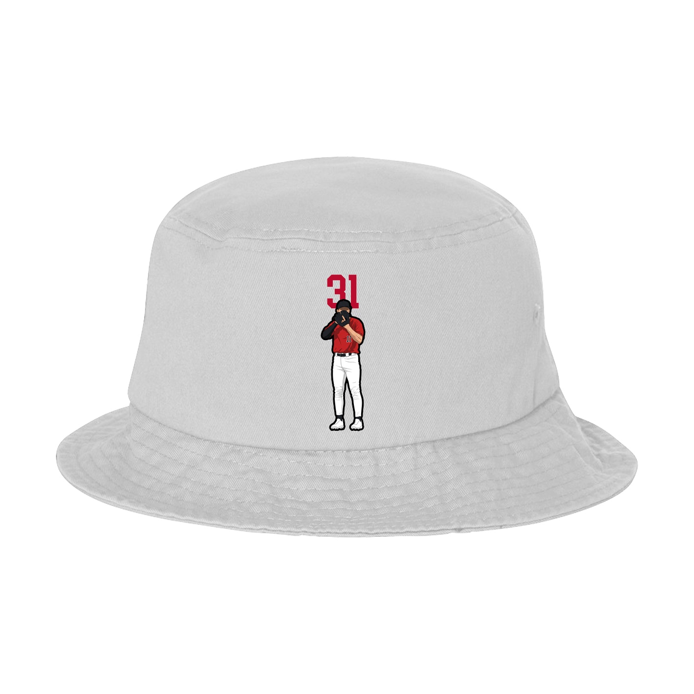 Bucket Cap — Number Top in White