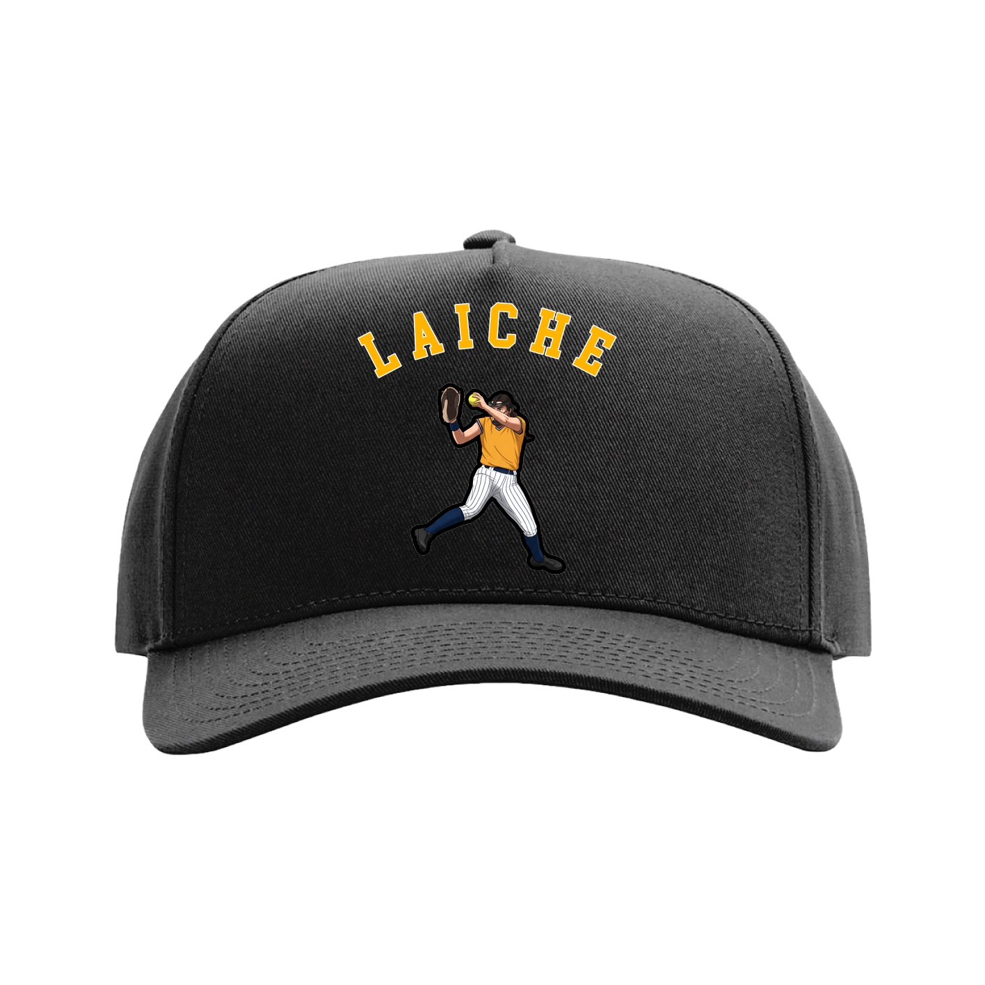Full Fabric Five-Panel Champ Cap — Shirsey Arch in Black