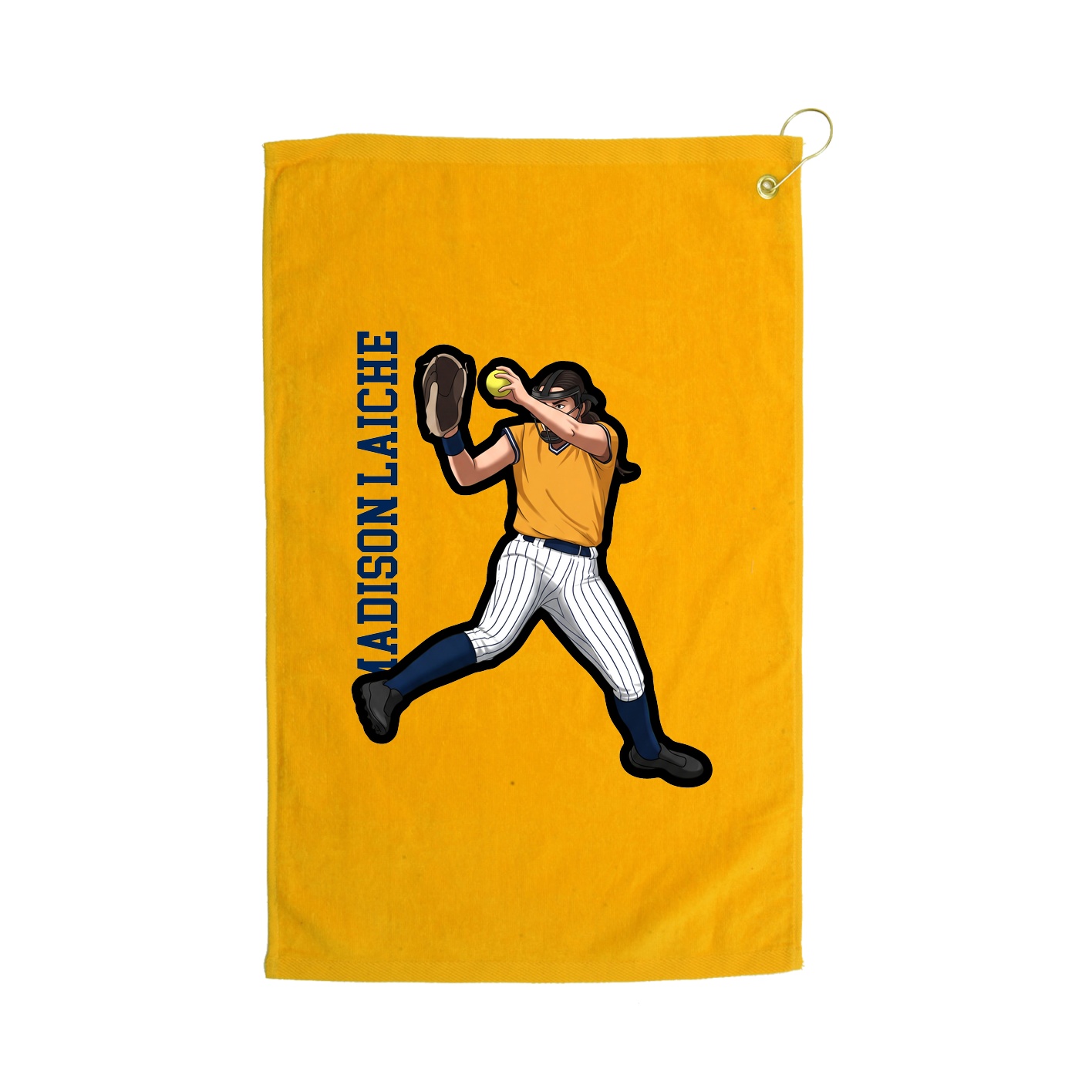 Golf Towel — Name Vertical in Gold