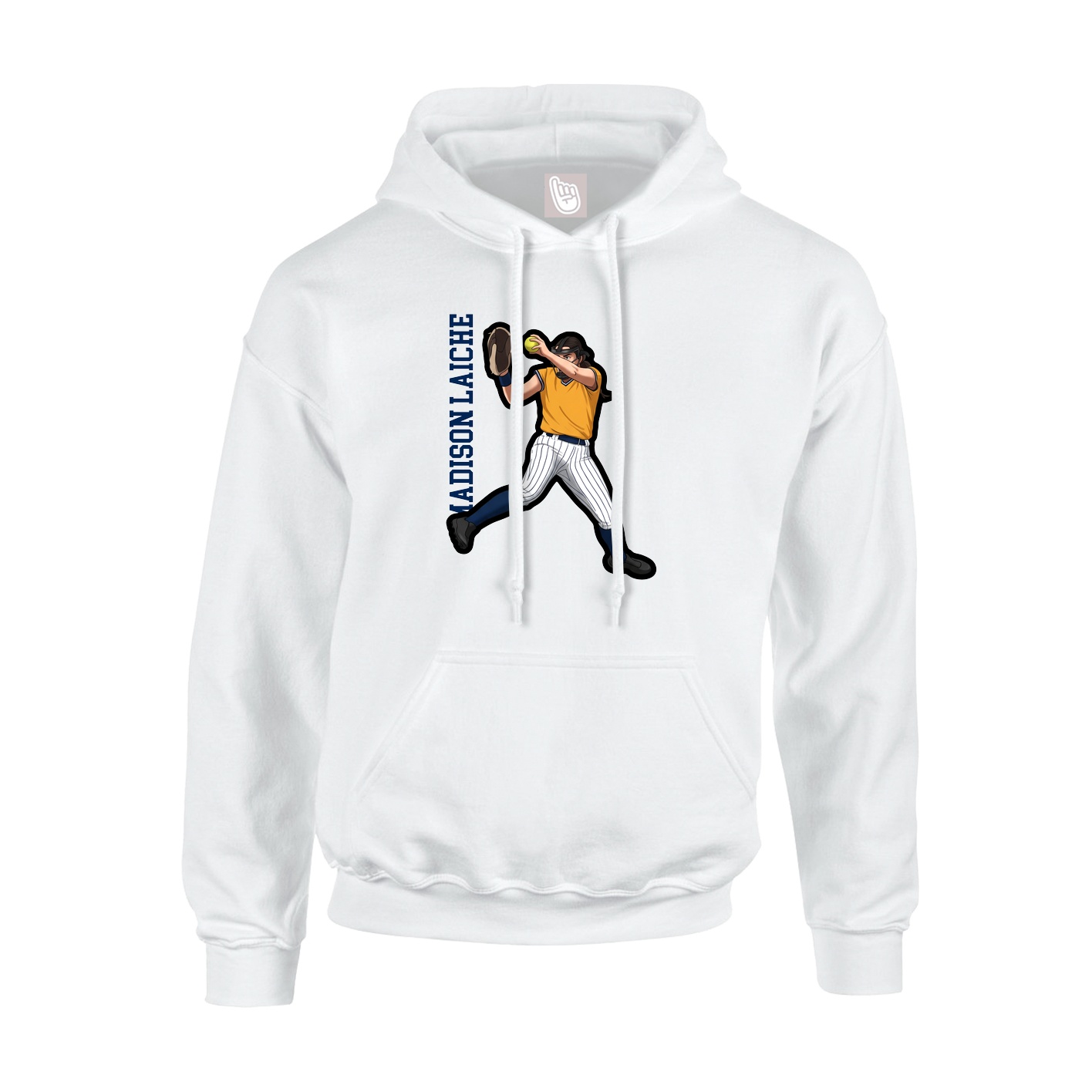 Youth Hoodie — Name Vertical in White