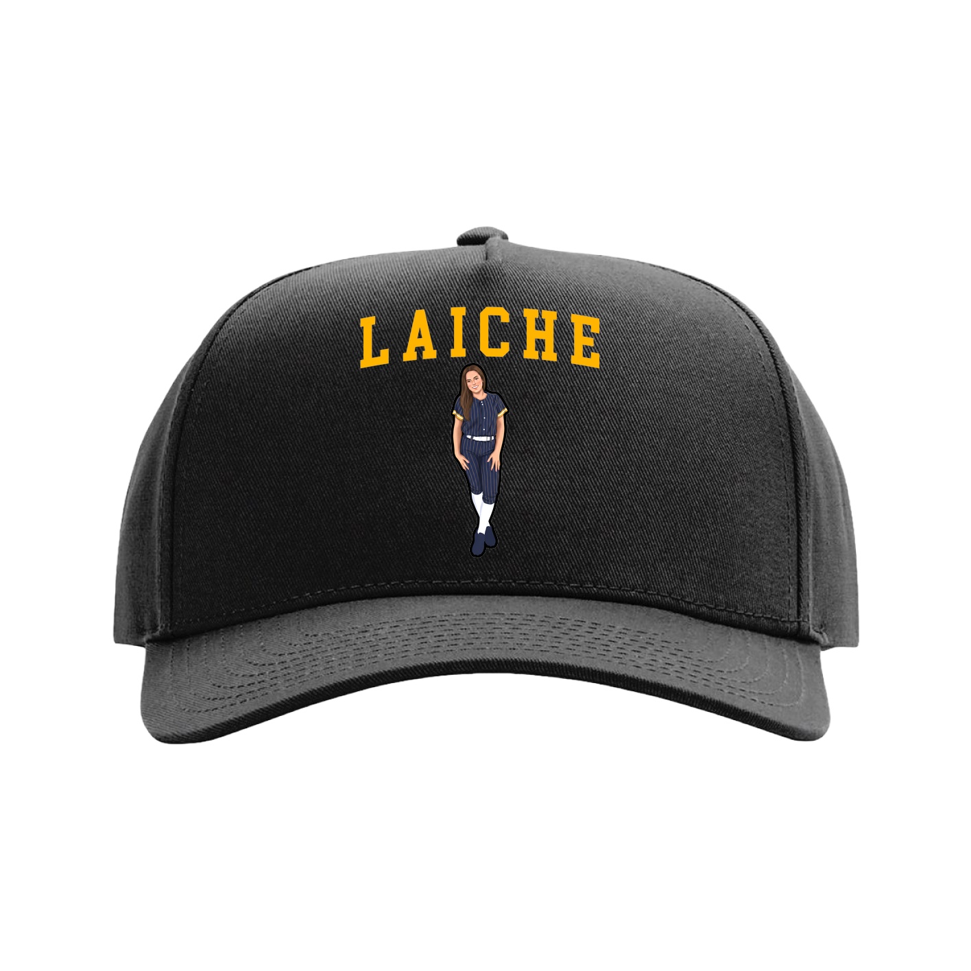 Full Fabric Five-Panel Champ Cap — Shirsey in Black