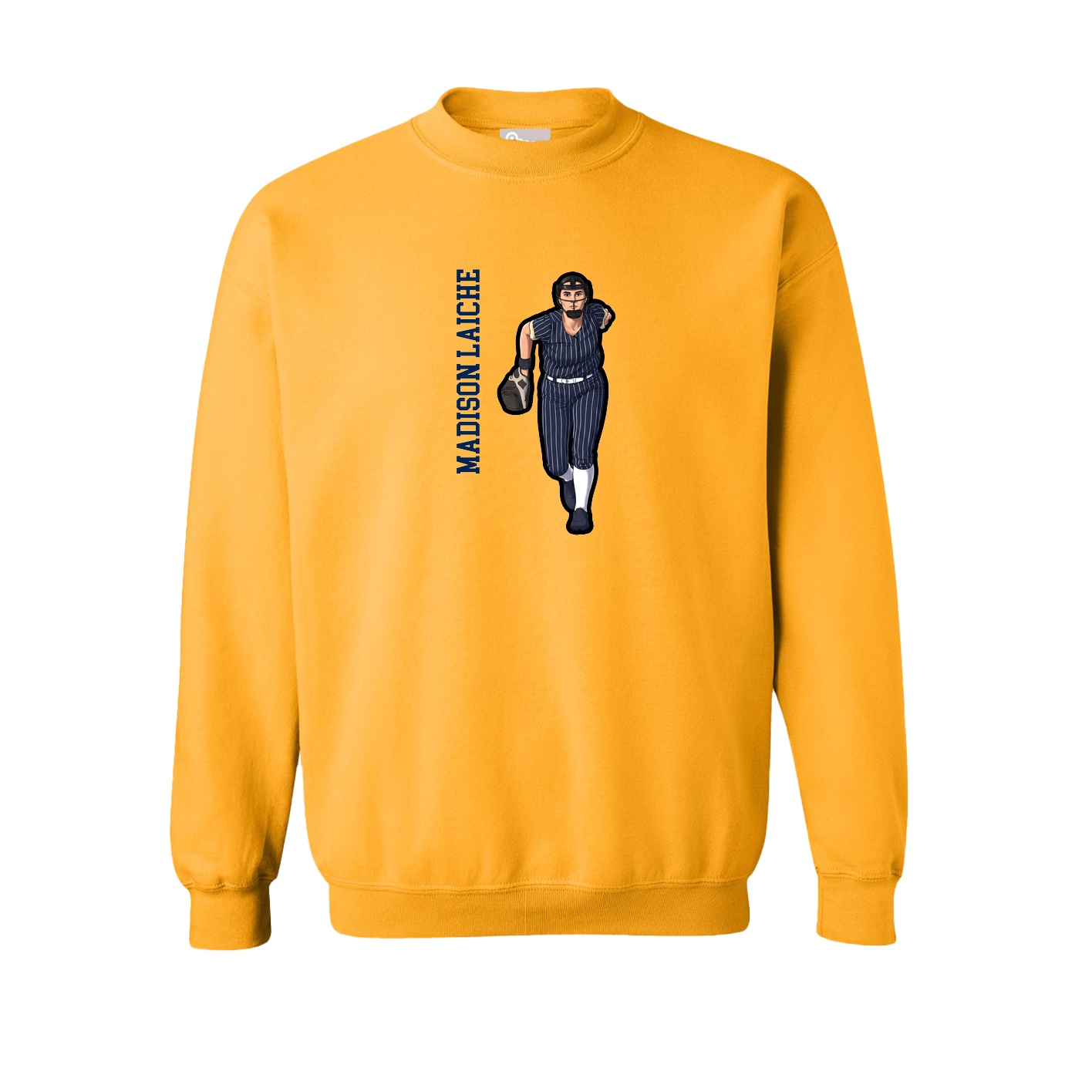 Fleece Crew — Name Vertical in Gold