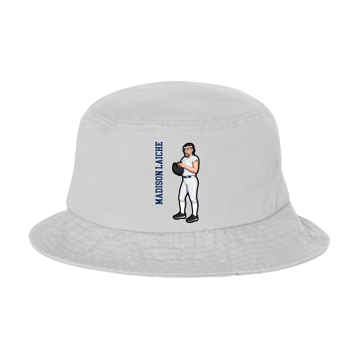 Bucket Cap — Name Vertical in White