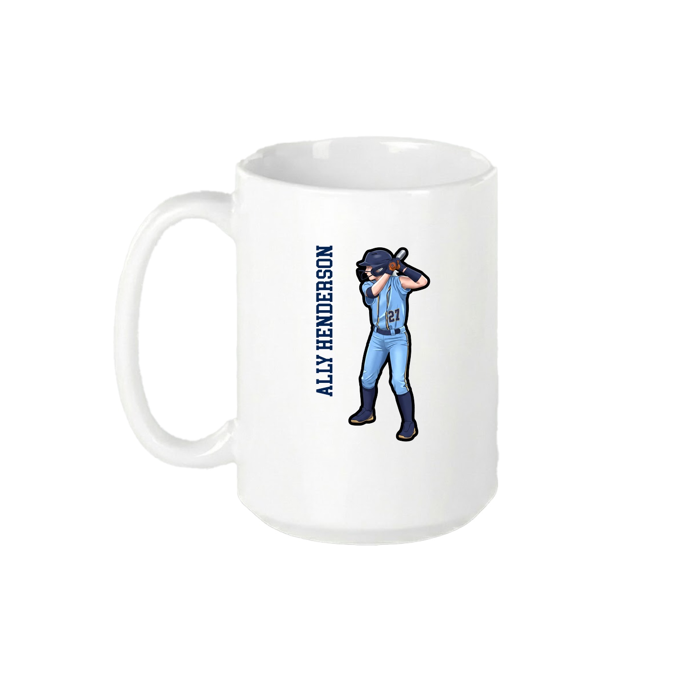 15oz Coffee Mug — Name Vertical in White