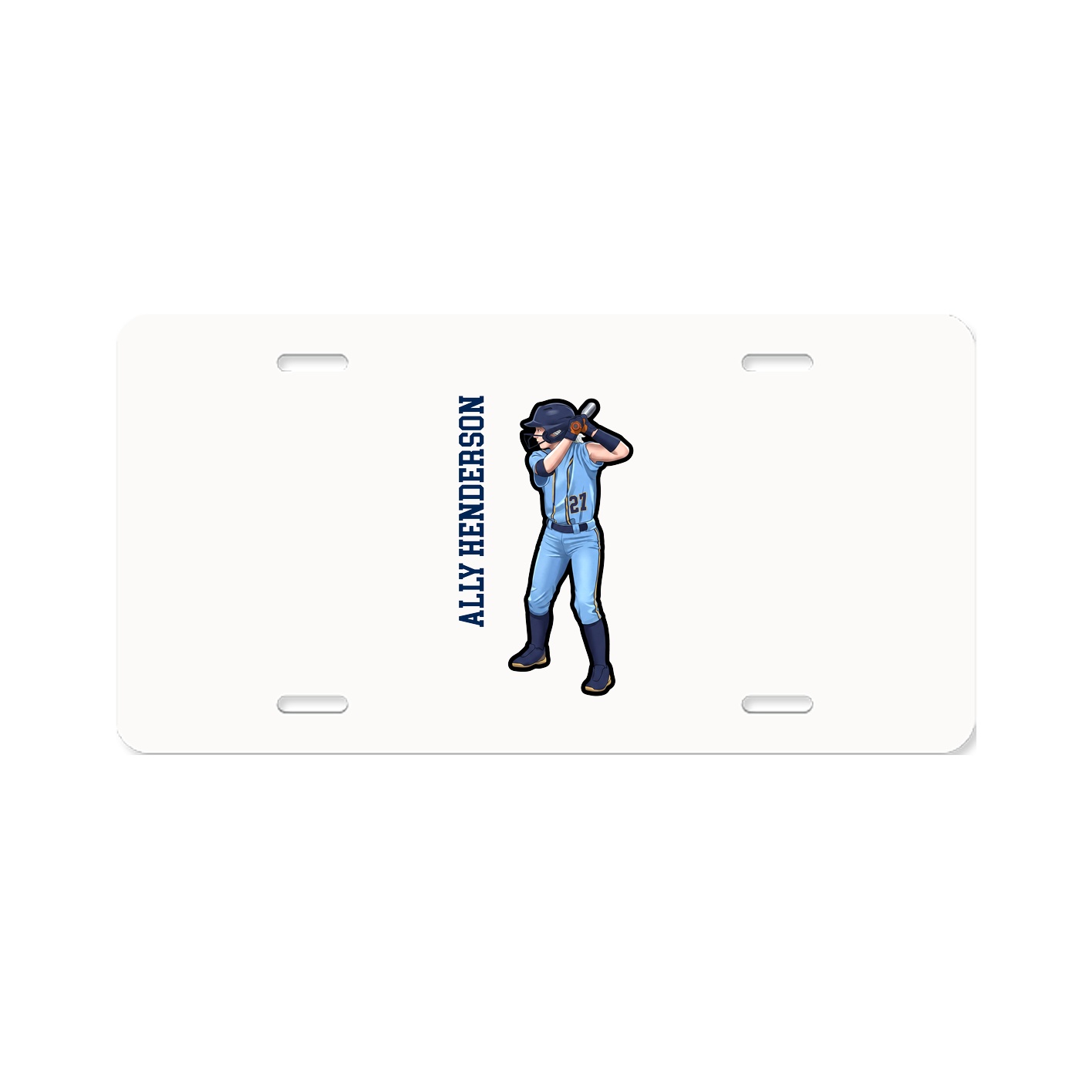 License Plate — Name Vertical in Classic