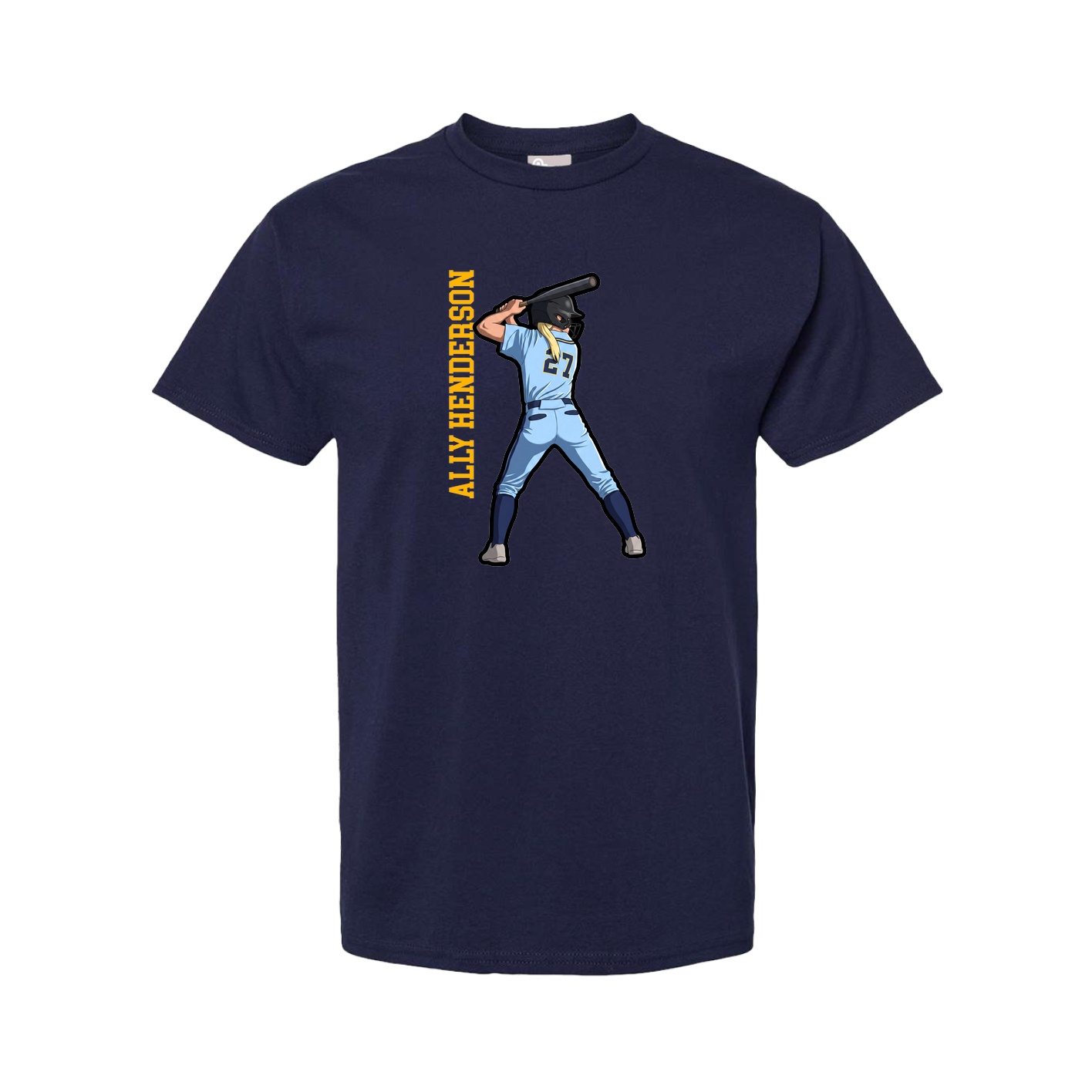 Tee — Name Vertical in Navy