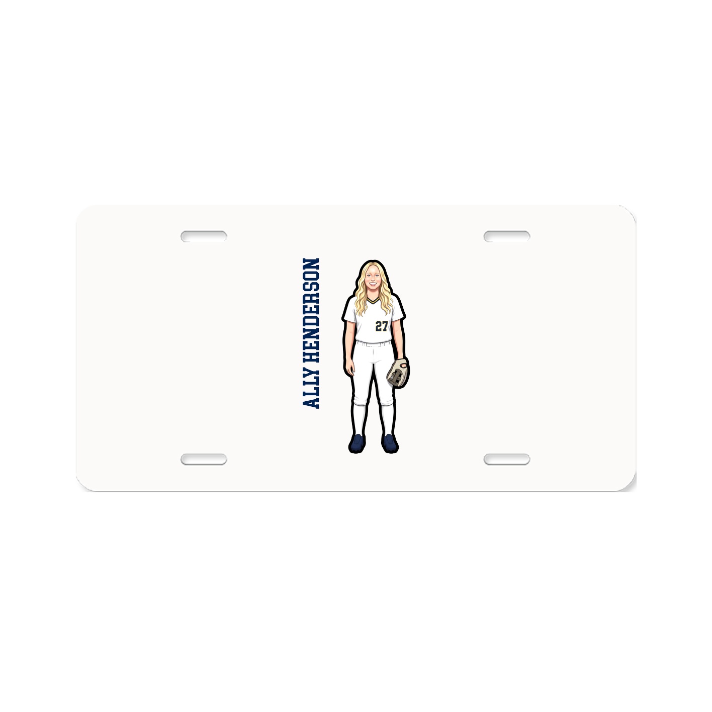 License Plate — Name Vertical in Classic