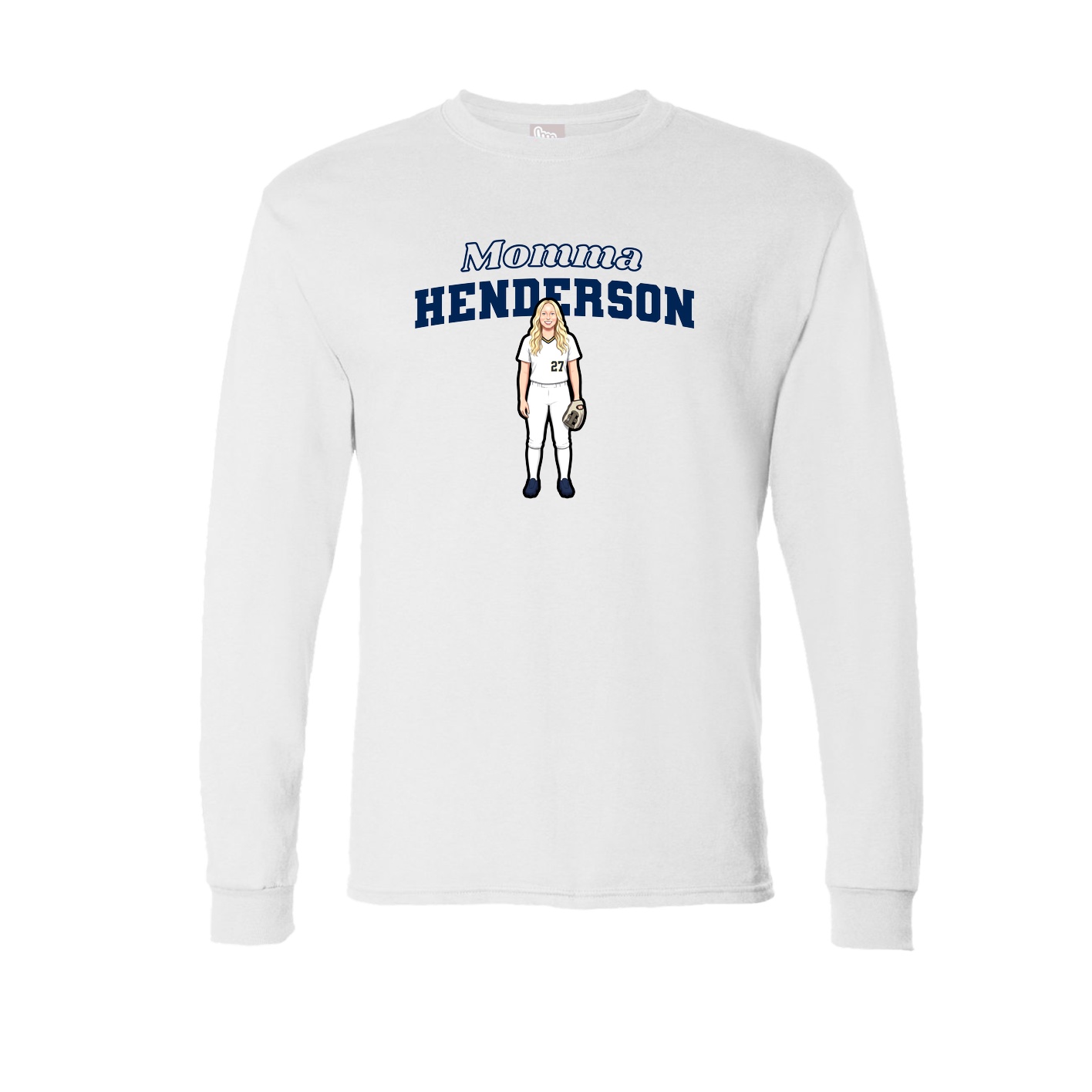 Long Sleeve Tee — Mothers Day Block in White