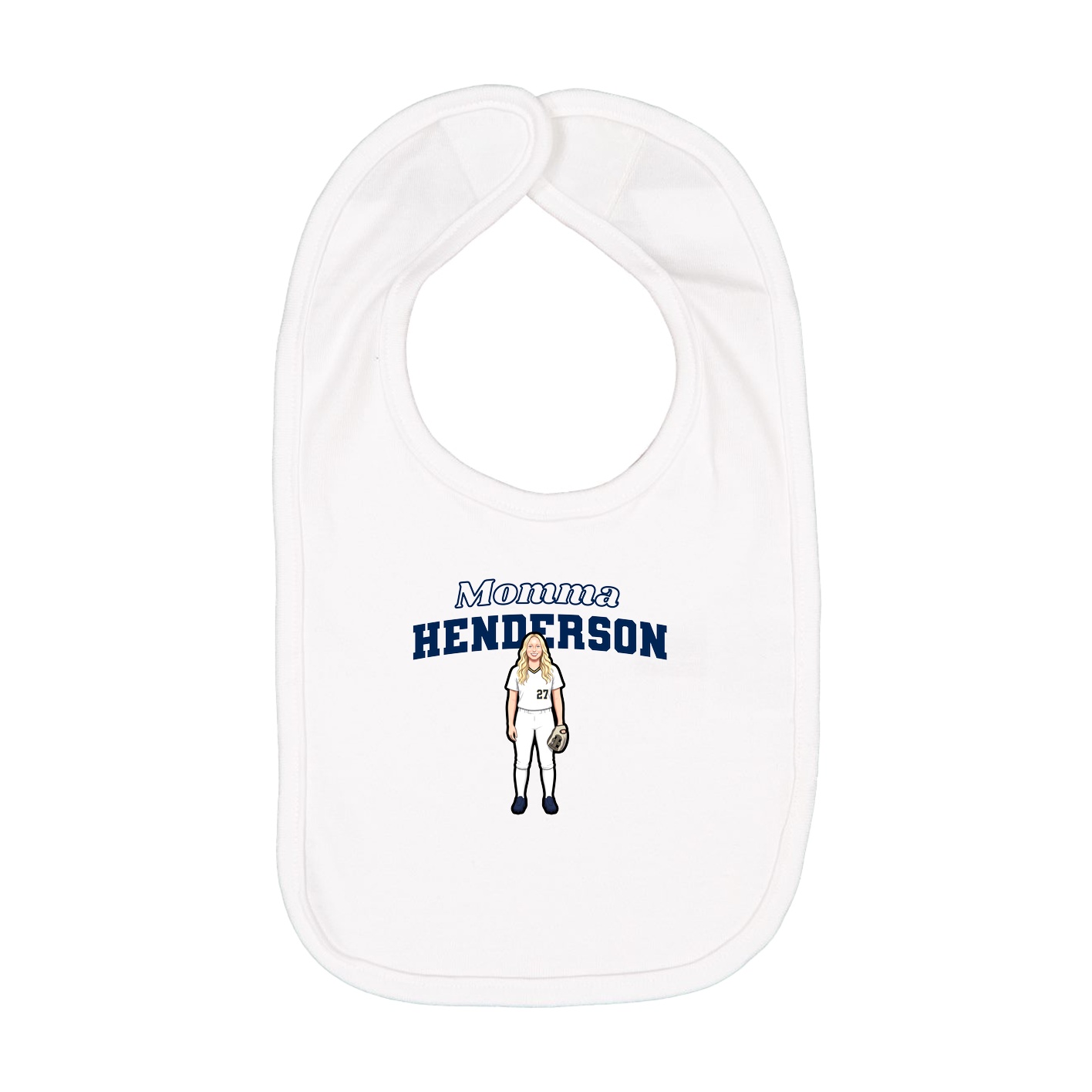 Infant Bib — Mothers Day Block in White