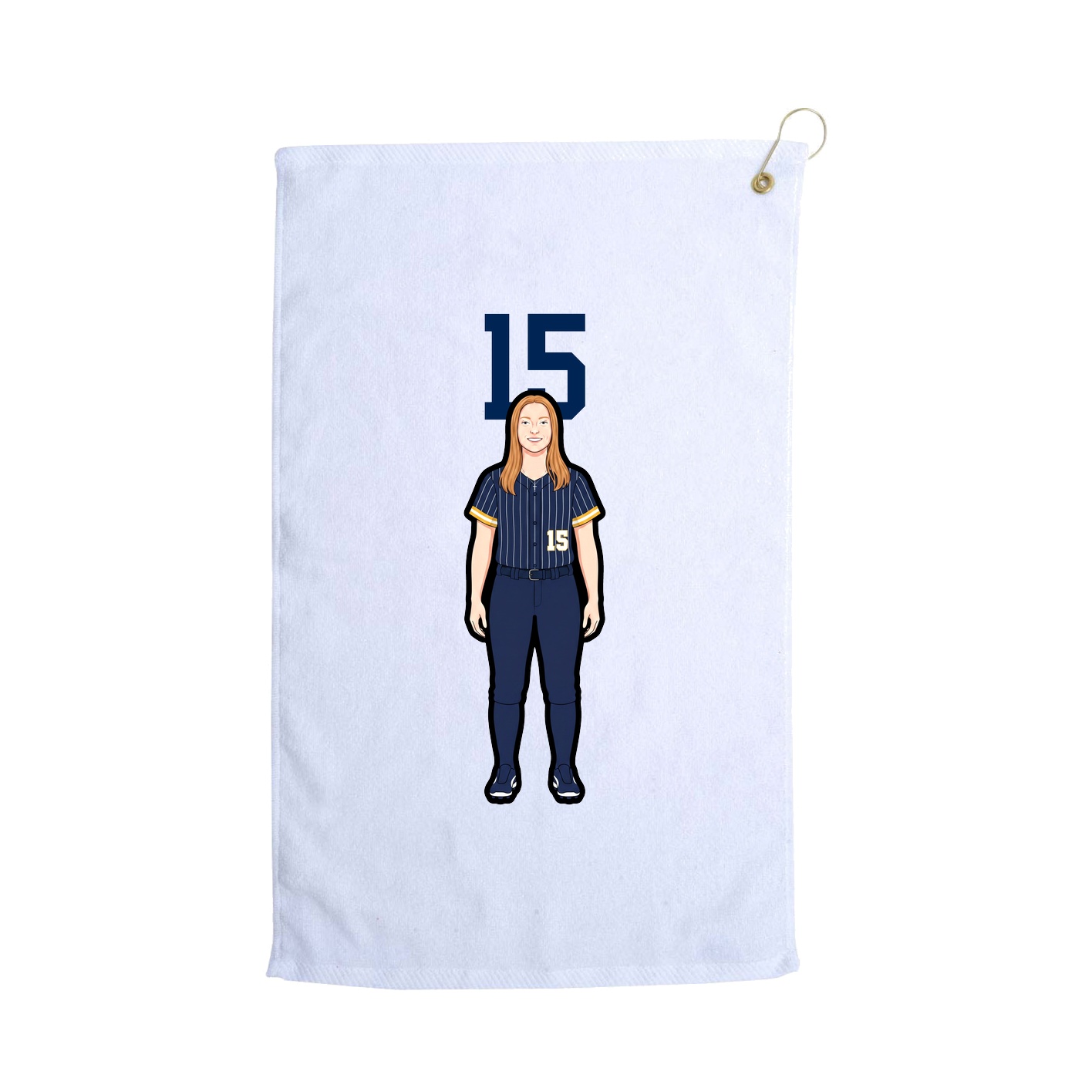 Golf Towel — Number Top in White
