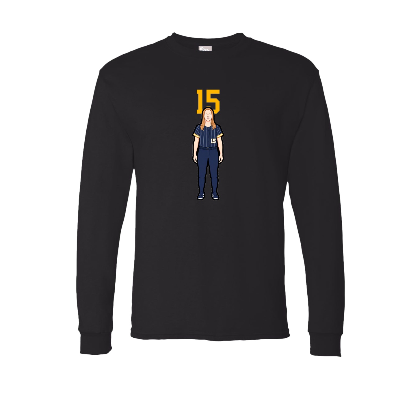 Long Sleeve Tee — Number Top in Black