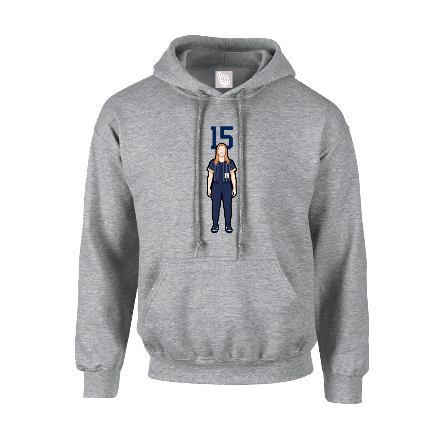 Youth Hoodie — Number Top in Grey
