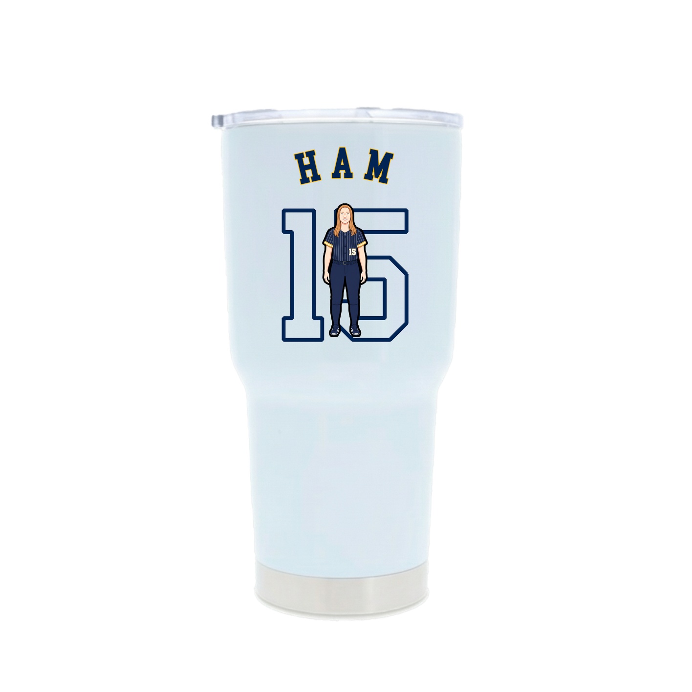 30oz Stainless Steel Tumbler — Shirsey Arch in White