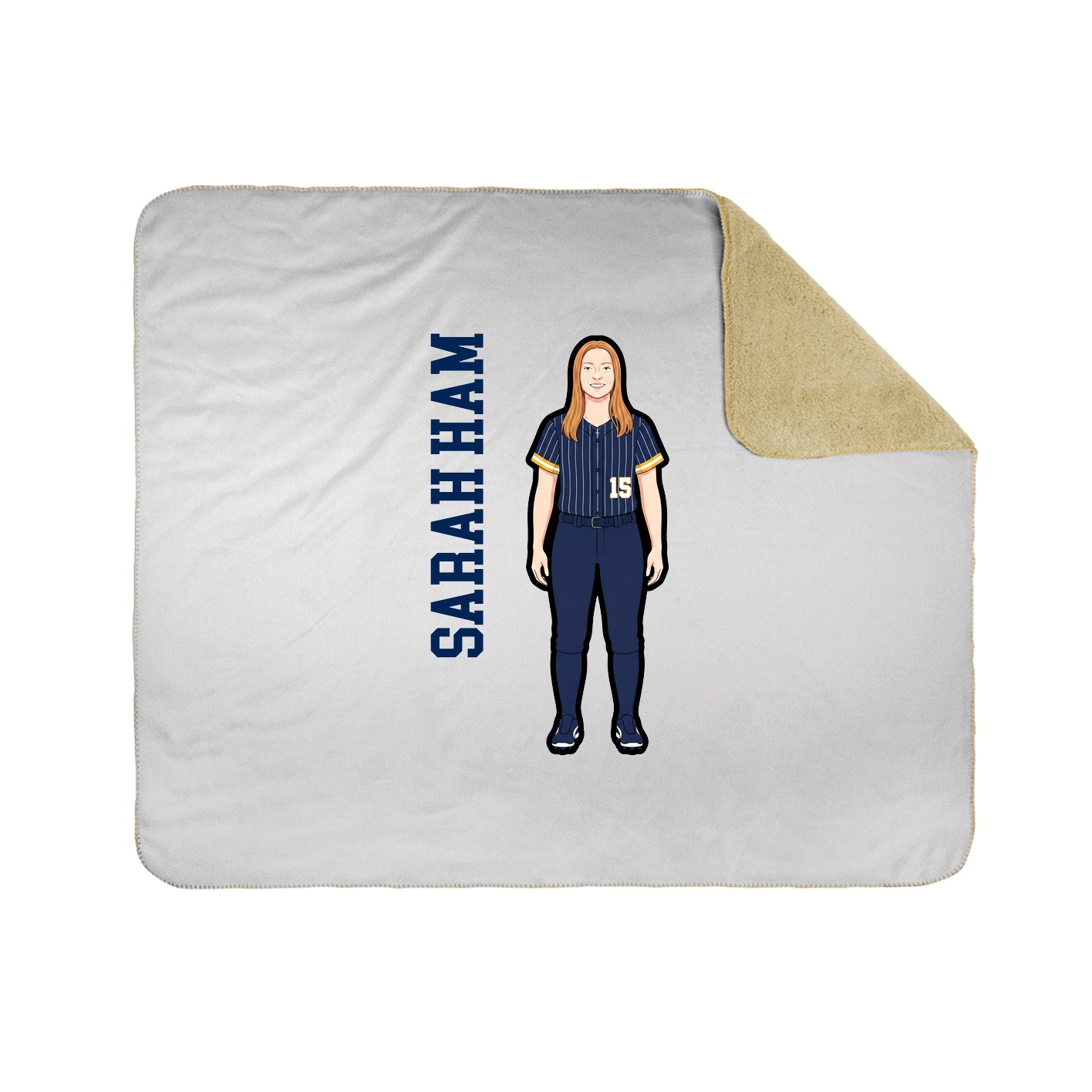 Throw Blanket — Name Vertical in White